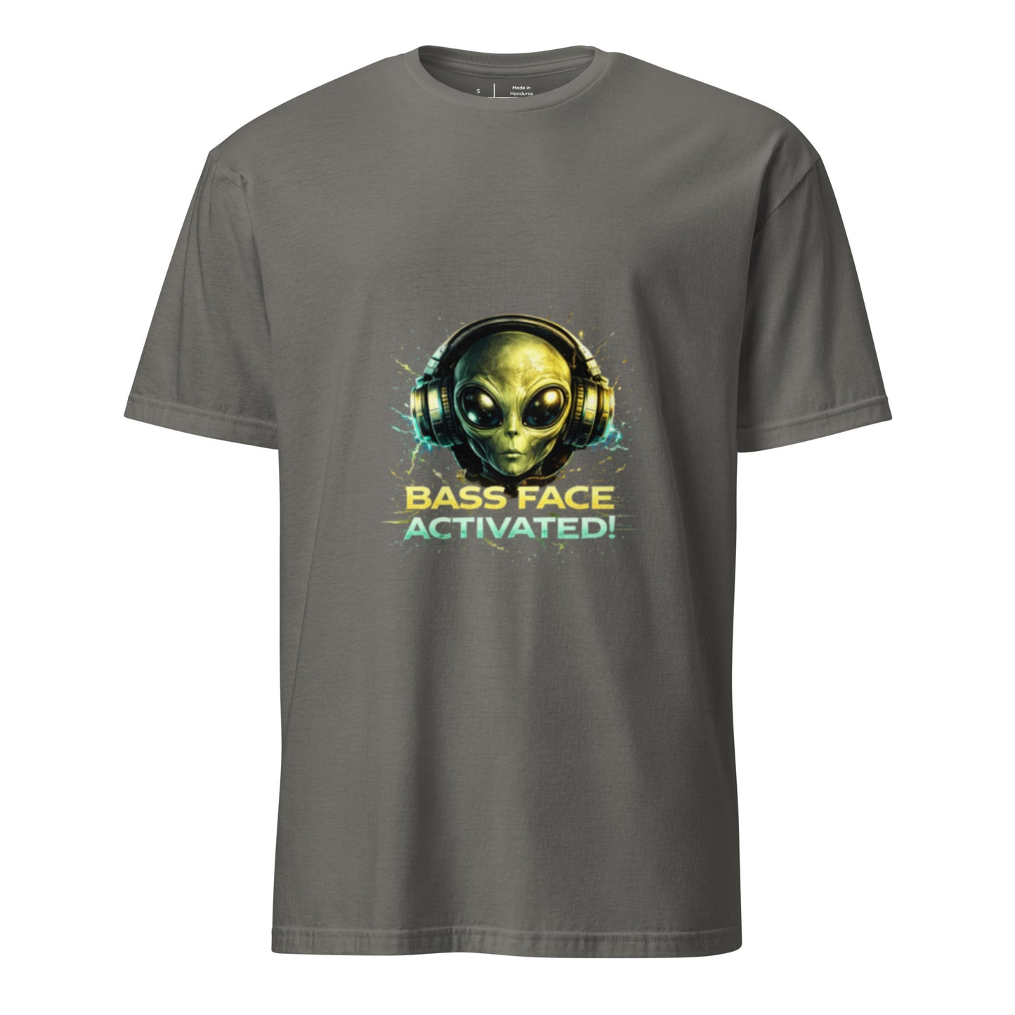 Bass Face Activated – Alien Rave - Short-Sleeve Unisex T-Shirt - Graphic Tee - Charcoal - Front