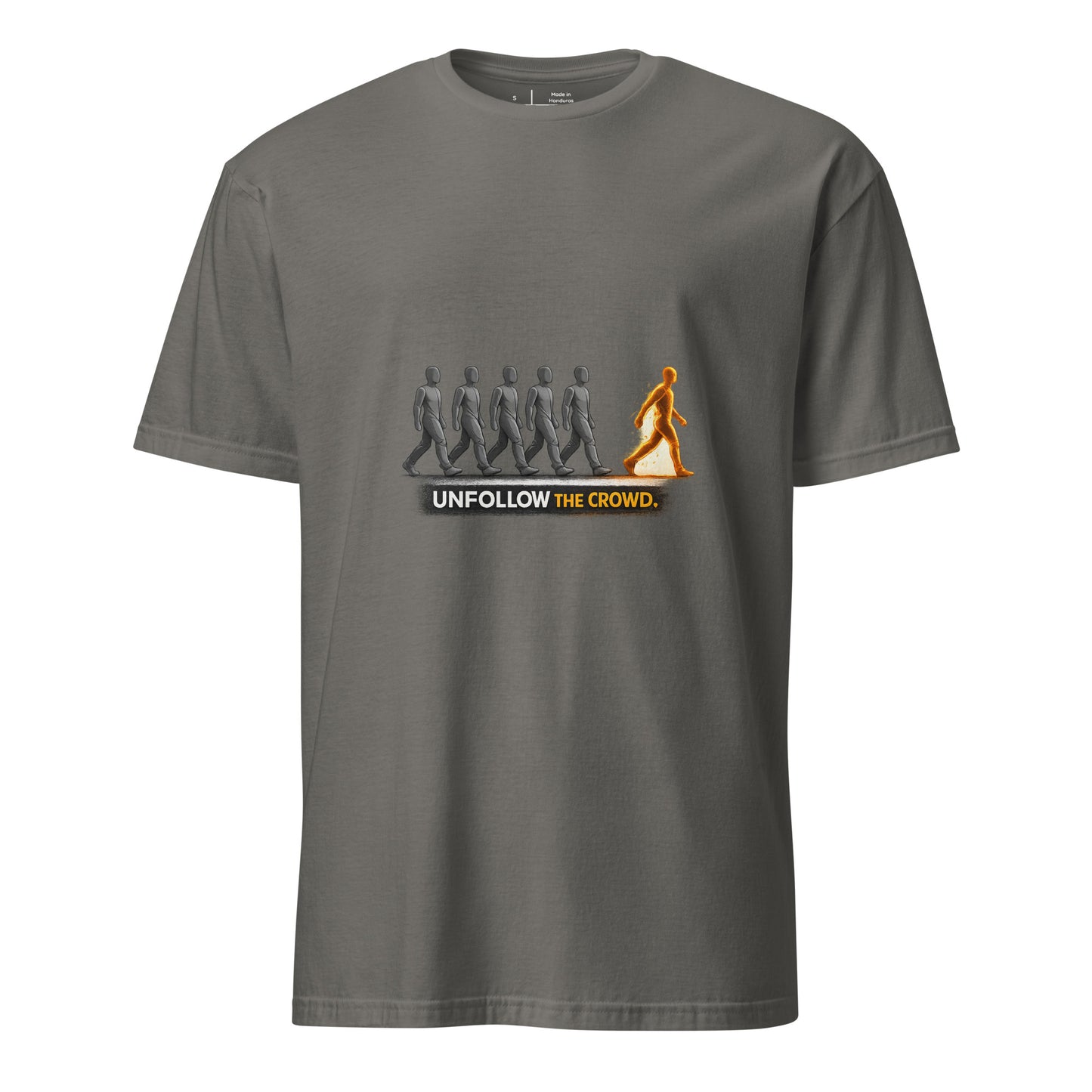 Crowd Unfollower – Individuality Statement - Short-Sleeve Unisex T-Shirt - Graphic Tee - Charcoal - Front