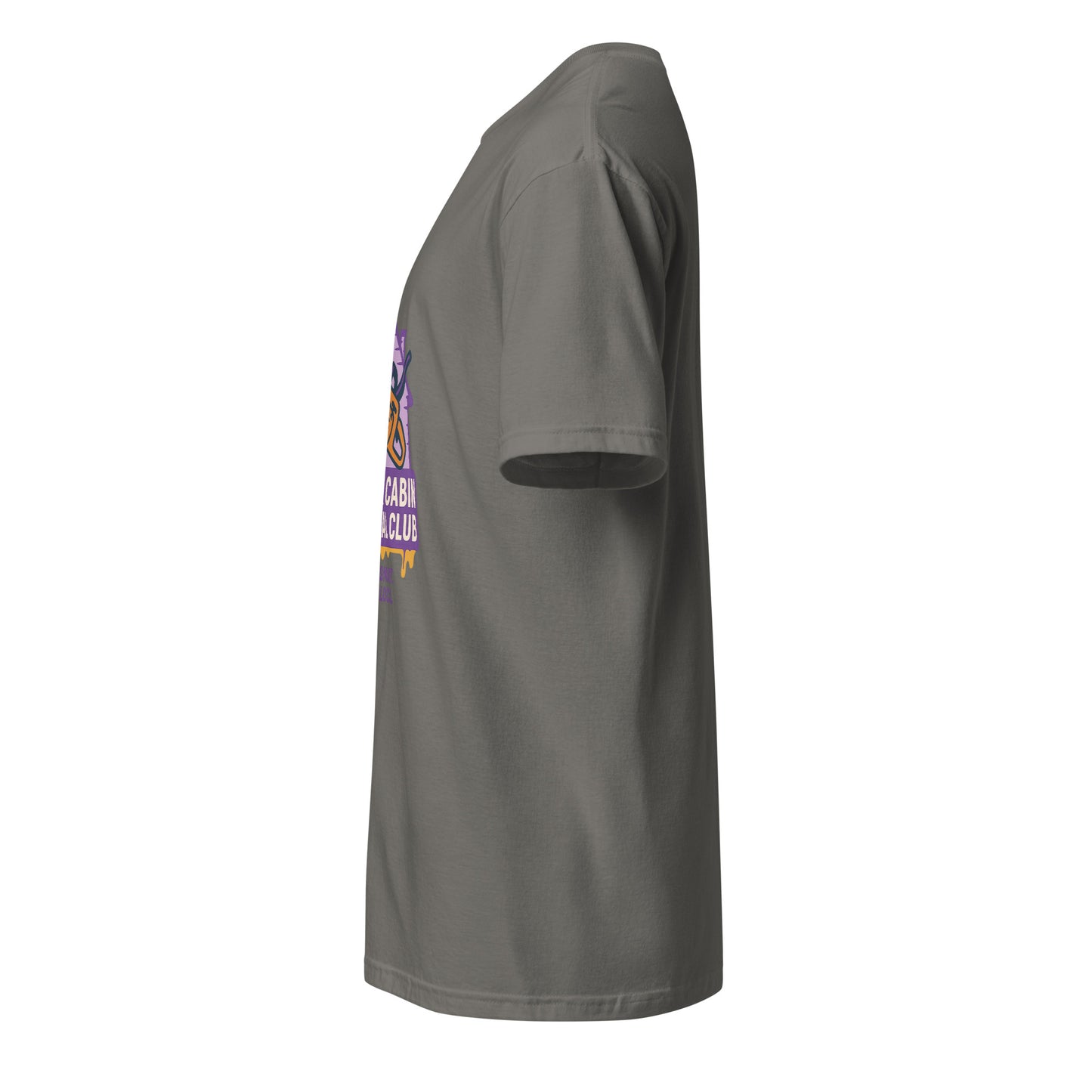 Groovy Cabin- Retro Horror Vibes - Short-Sleeve Unisex T-Shirt - Graphic Tee - Charcoal - Left side