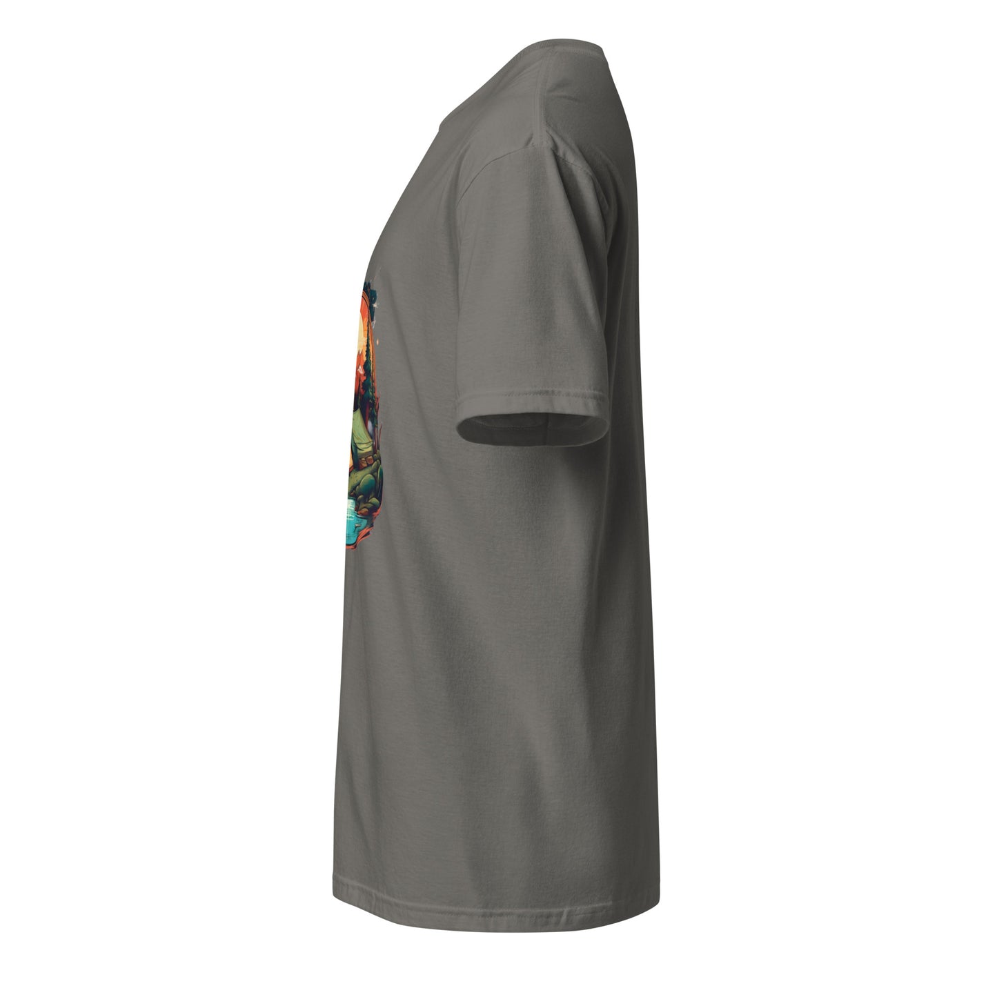 Golden Escape – Twin Tent Adventure - Short-Sleeve Unisex T-Shirt - Graphic Tee - Charcoal - Left side