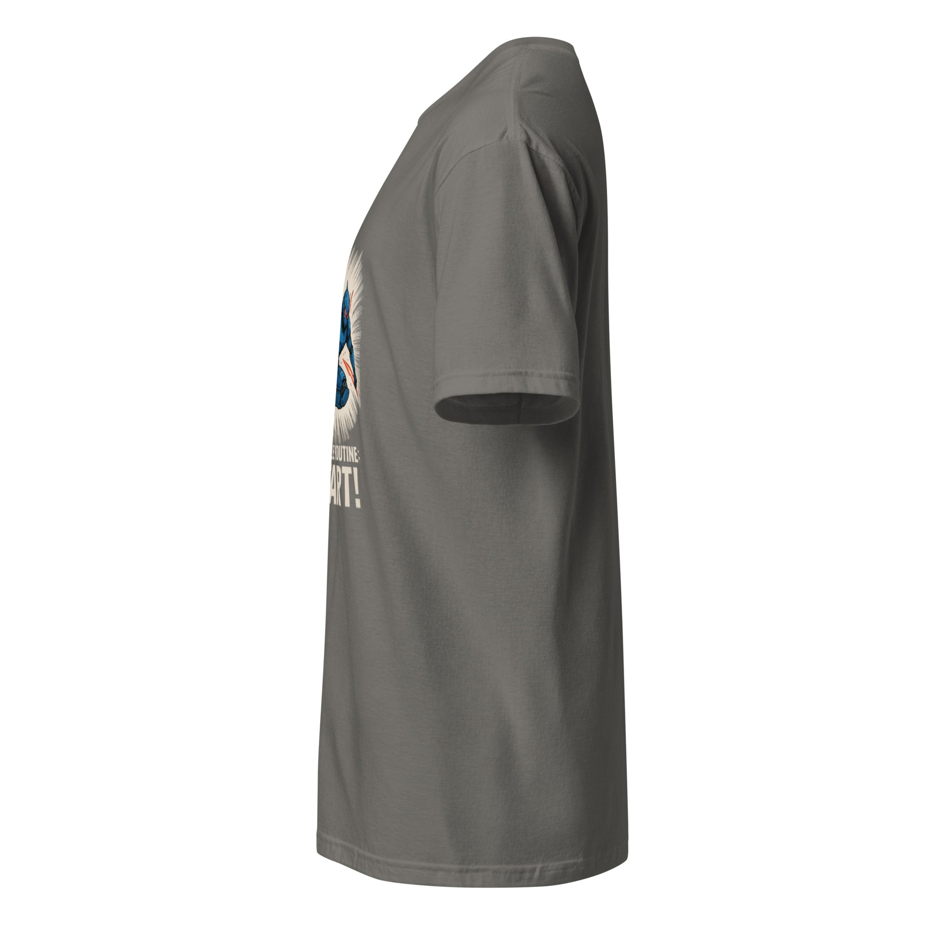 Battle Routine: Start! – Manga Mecha - Short-Sleeve Unisex T-Shirt - Graphic Tee - Charcoal - Left side