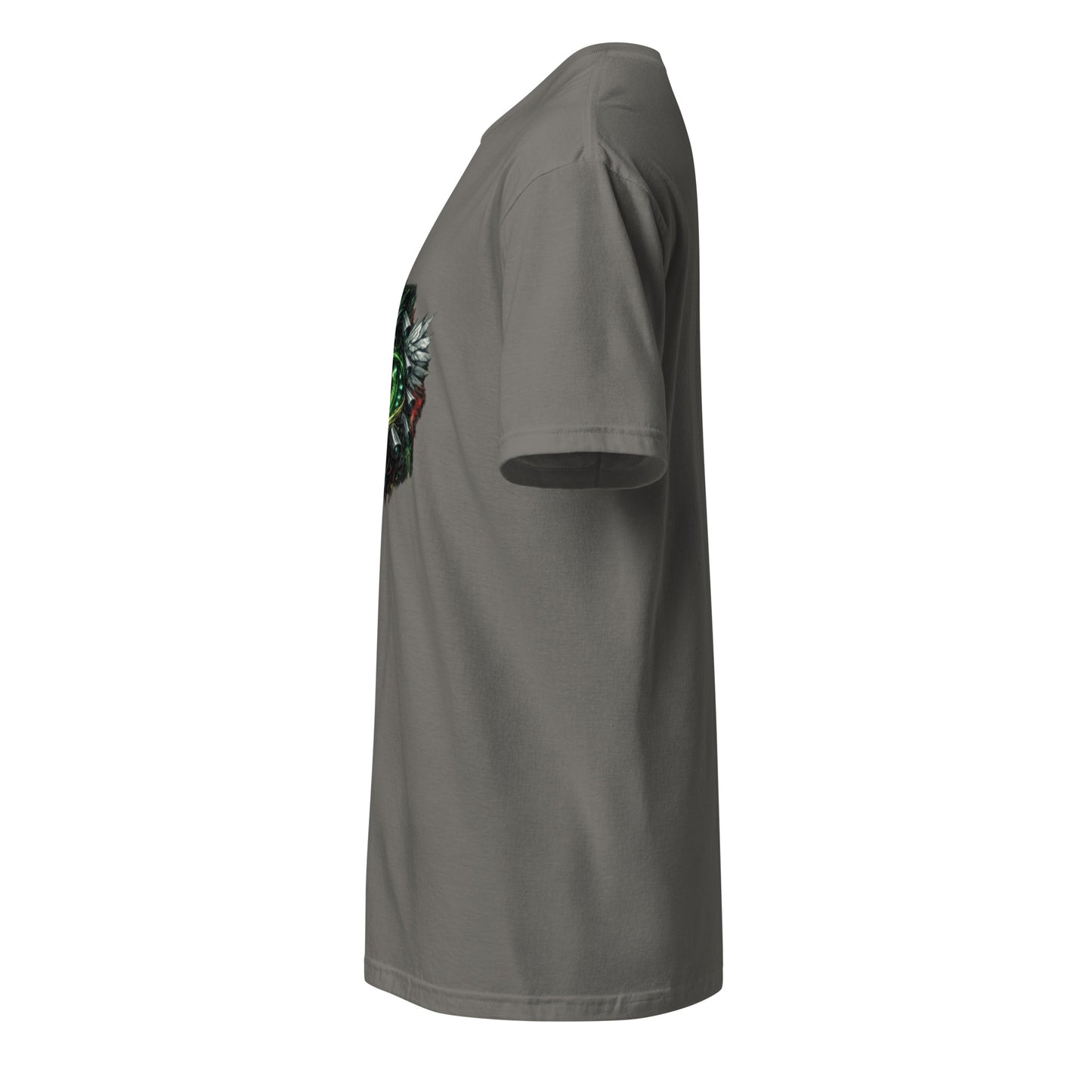 Neon Surveillance Society – Anti-System - Short-Sleeve Unisex T-Shirt - Graphic Tee - Charcoal - Left side