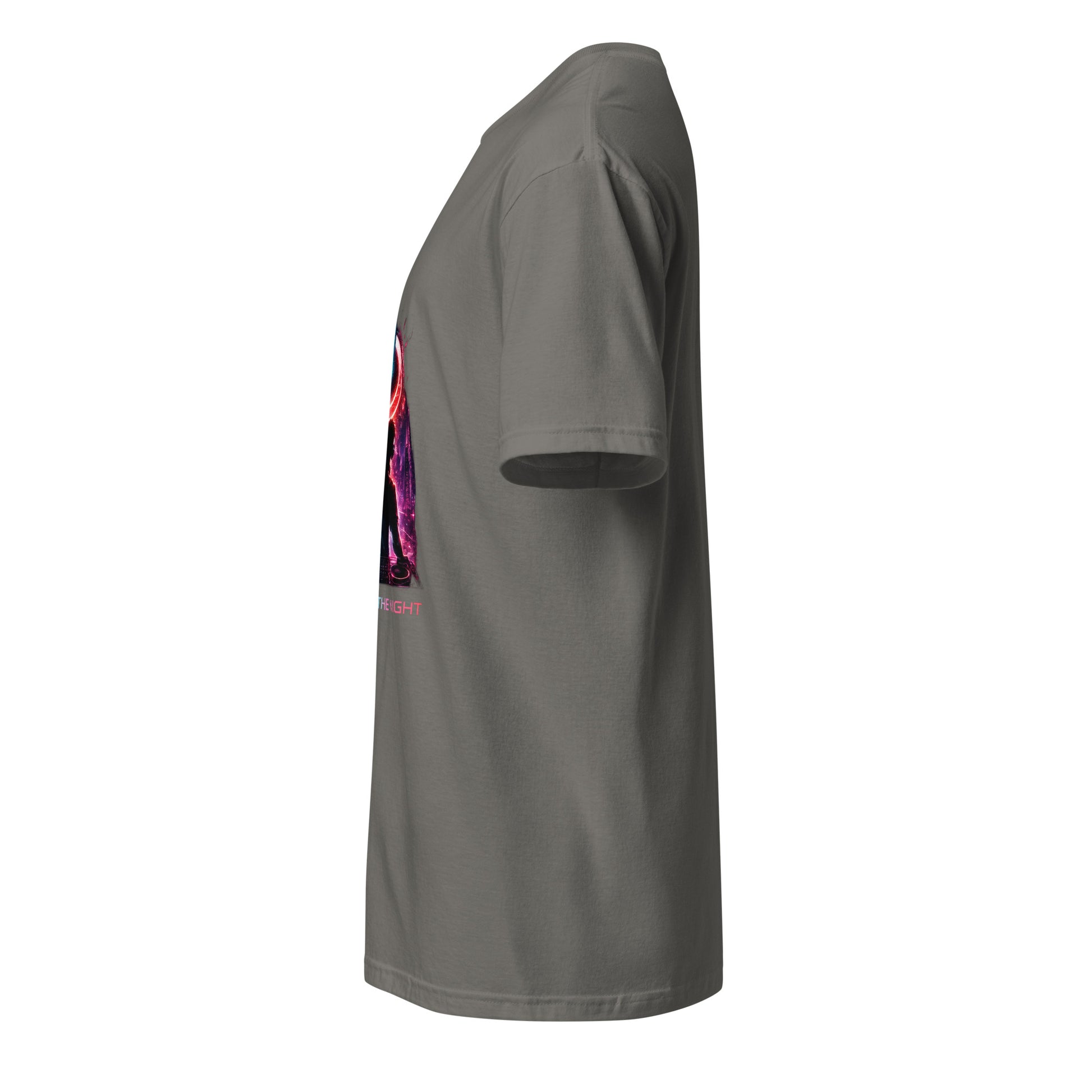 Reboot The Night – Cyber Club - Short-Sleeve Unisex T-Shirt -- Graphic Tee - Charcoal - Left side