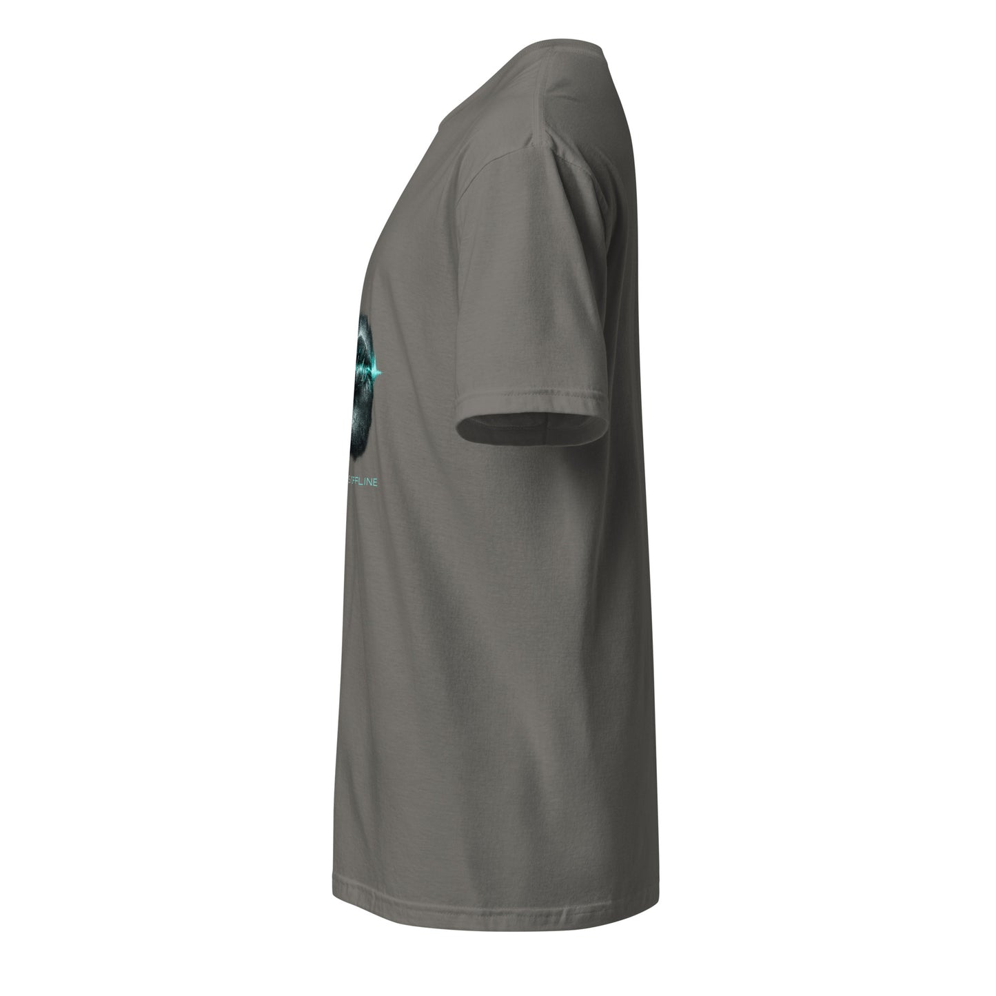 Silence Is Offline – Dark Cyber - Short-Sleeve Unisex T-Shirt - Graphic Tee - Charcoal - Left side