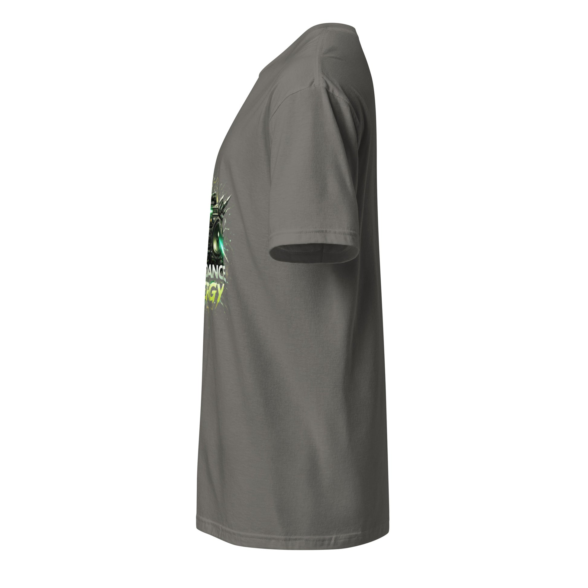 Hard Dance Energy – Festival Sound System - Short-Sleeve Unisex T-Shirt - Graphic Tee - Charcoal - Left side