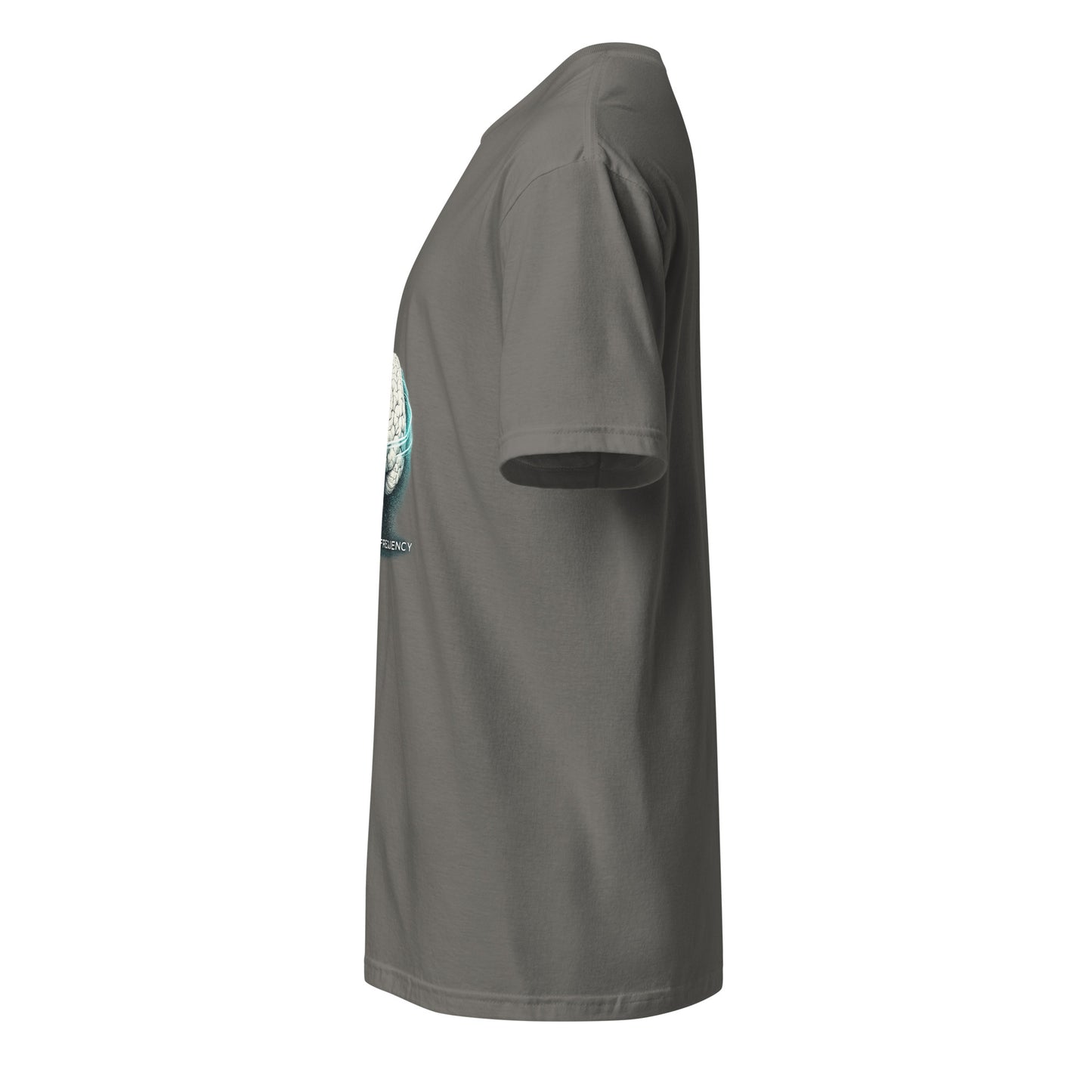 Organic Frequency – Human Signal - Short-Sleeve Unisex T-Shirt - Graphic Tee - Charcoal - Left side