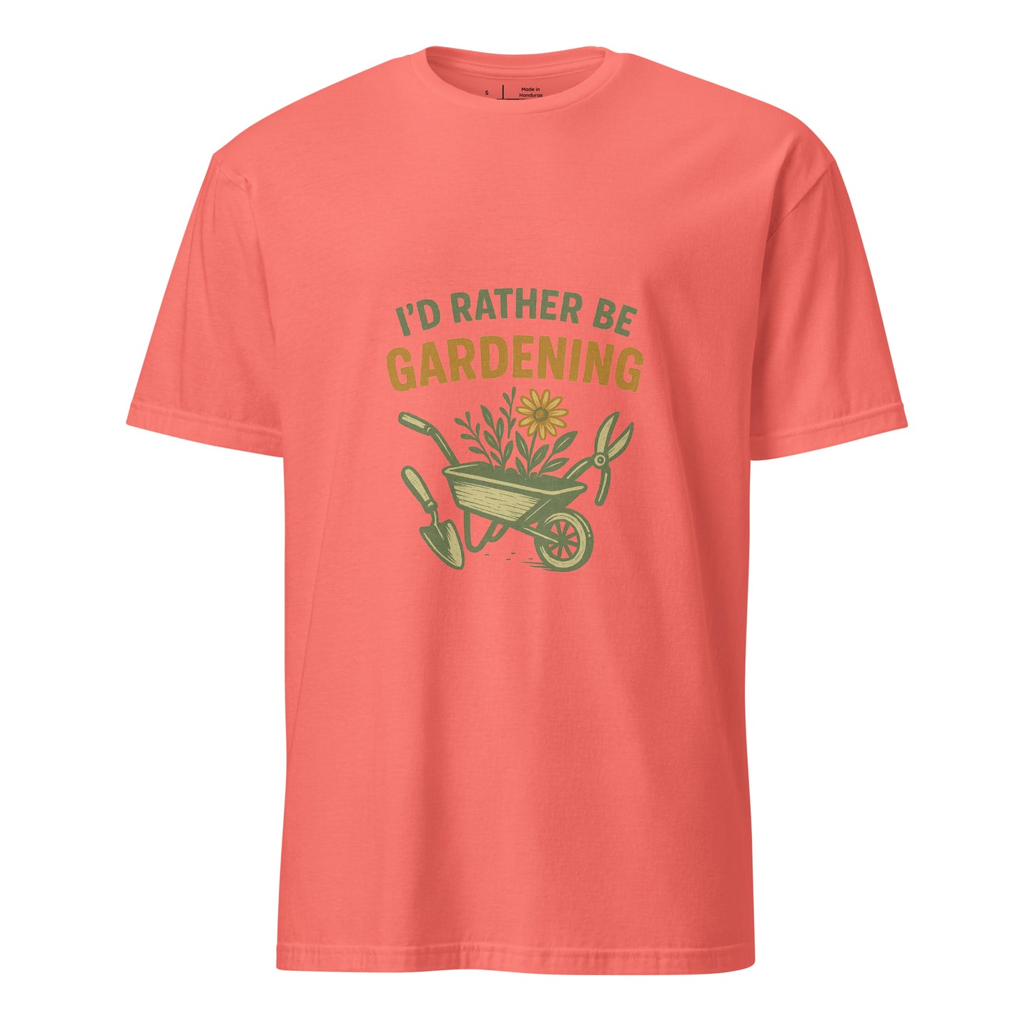 Rather Be Gardening - Plant Enthusiasts - Short-Sleeve Unisex T-Shirt - Graphic Tee - Coral Silk - Front