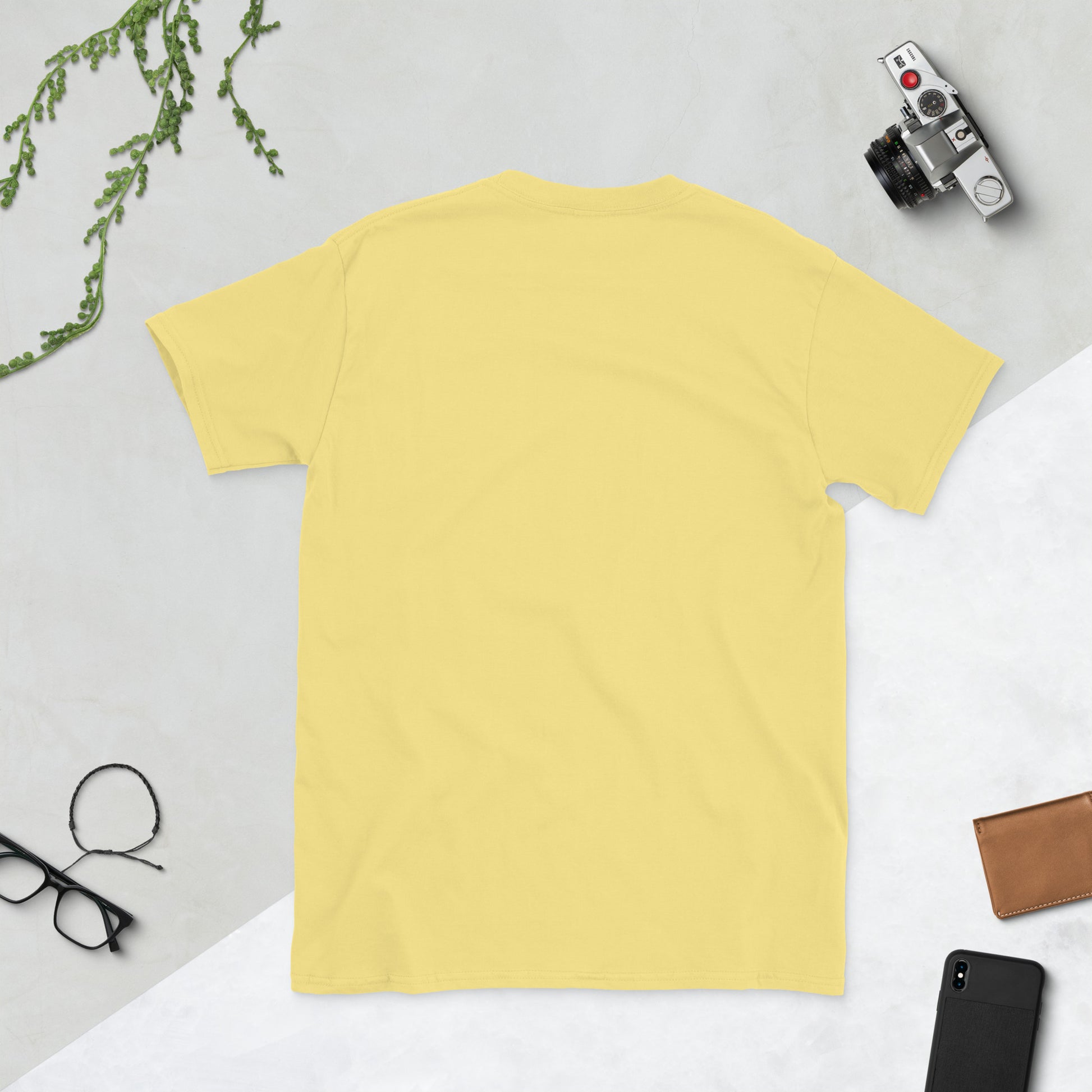 Stay Kind – Retro Heart Typography - Short-Sleeve Unisex T-Shirt - Graphic Tee - Cornsilk - Back
