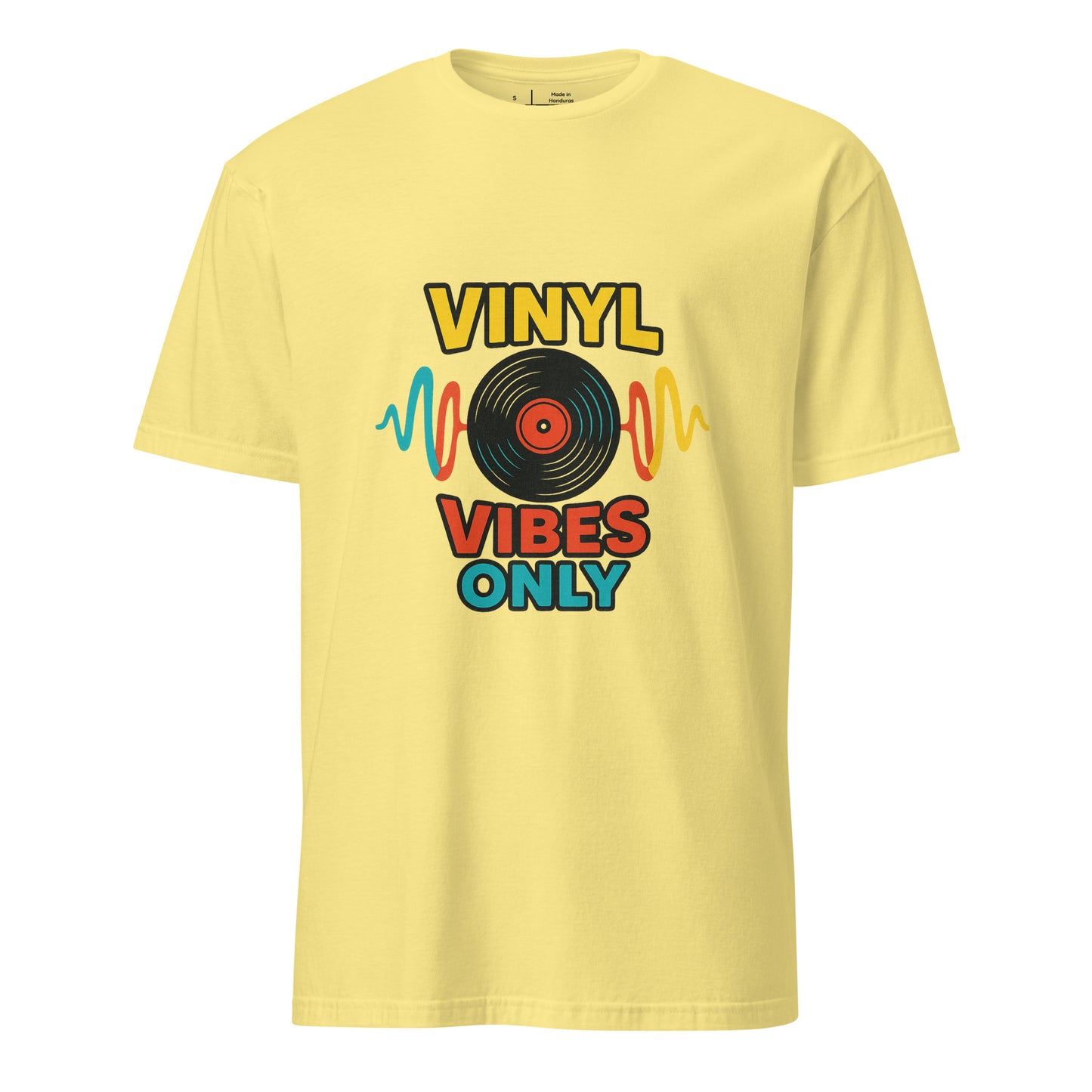 Vinyl Vibes Only - Retro Music Lover - Short-Sleeve Unisex T-Shirt - Graphic Tee - Cornsilk - Front