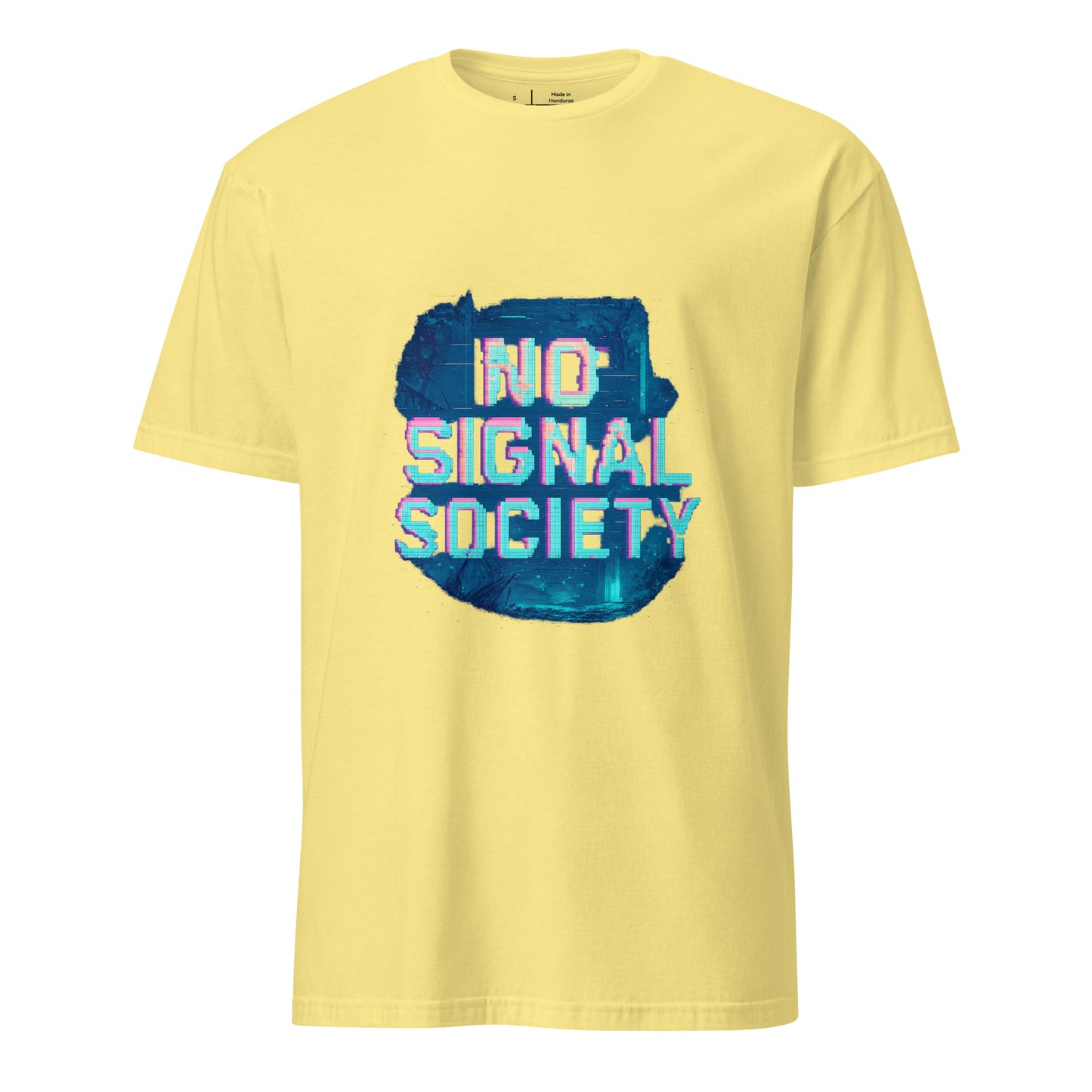 No Signal Society - Digital Detox - Short-Sleeve Unisex T-Shirt - Graphic Tee - Cornsilk - Front