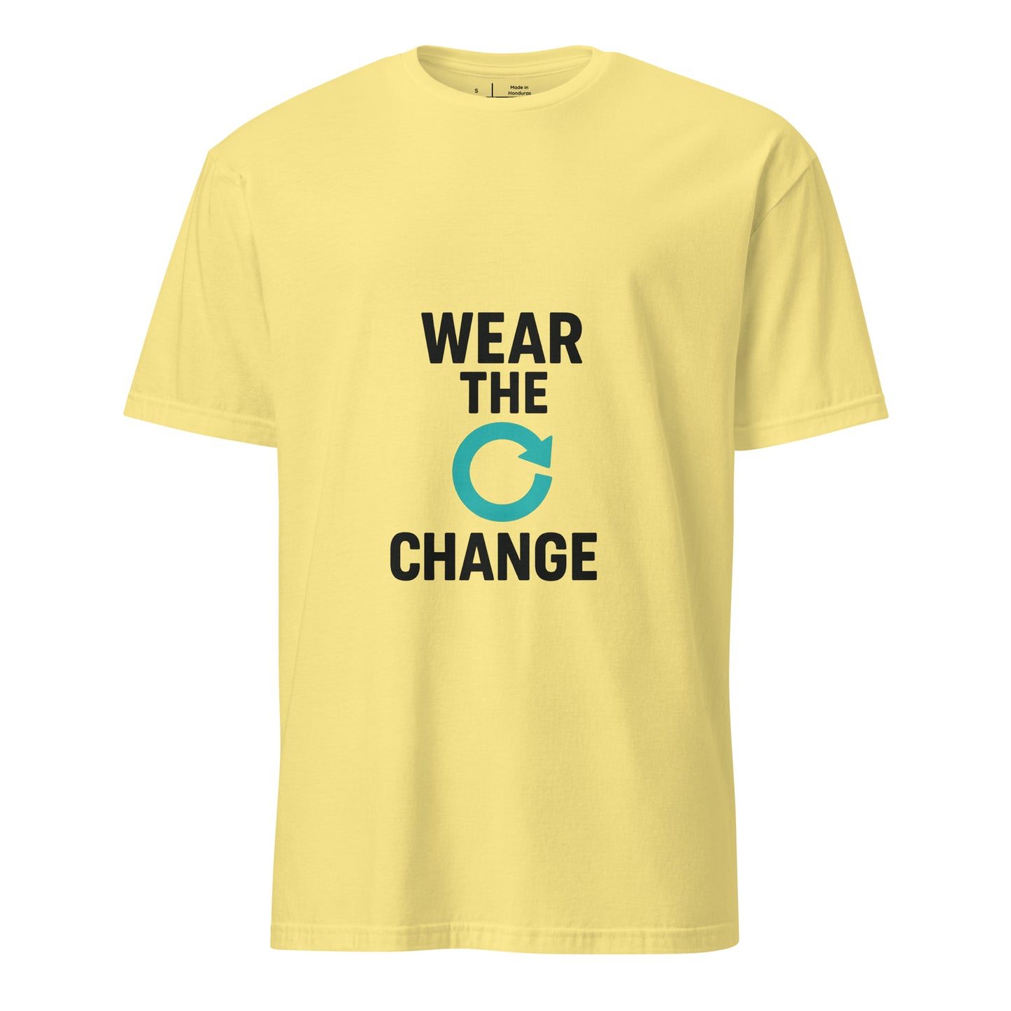 Wear The Change - Conscious Style - Short-Sleeve Unisex T-Shirt - Graphic Tee - Cornsilk - Front