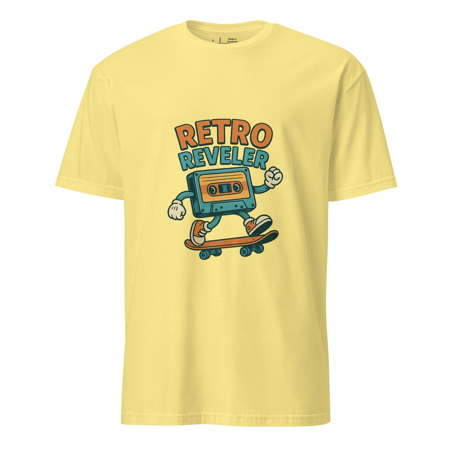 Retro Reveler - Nostalgic Nod - Short-Sleeve Unisex T-Shirt - Graphic Tee - Cornsilk - Front