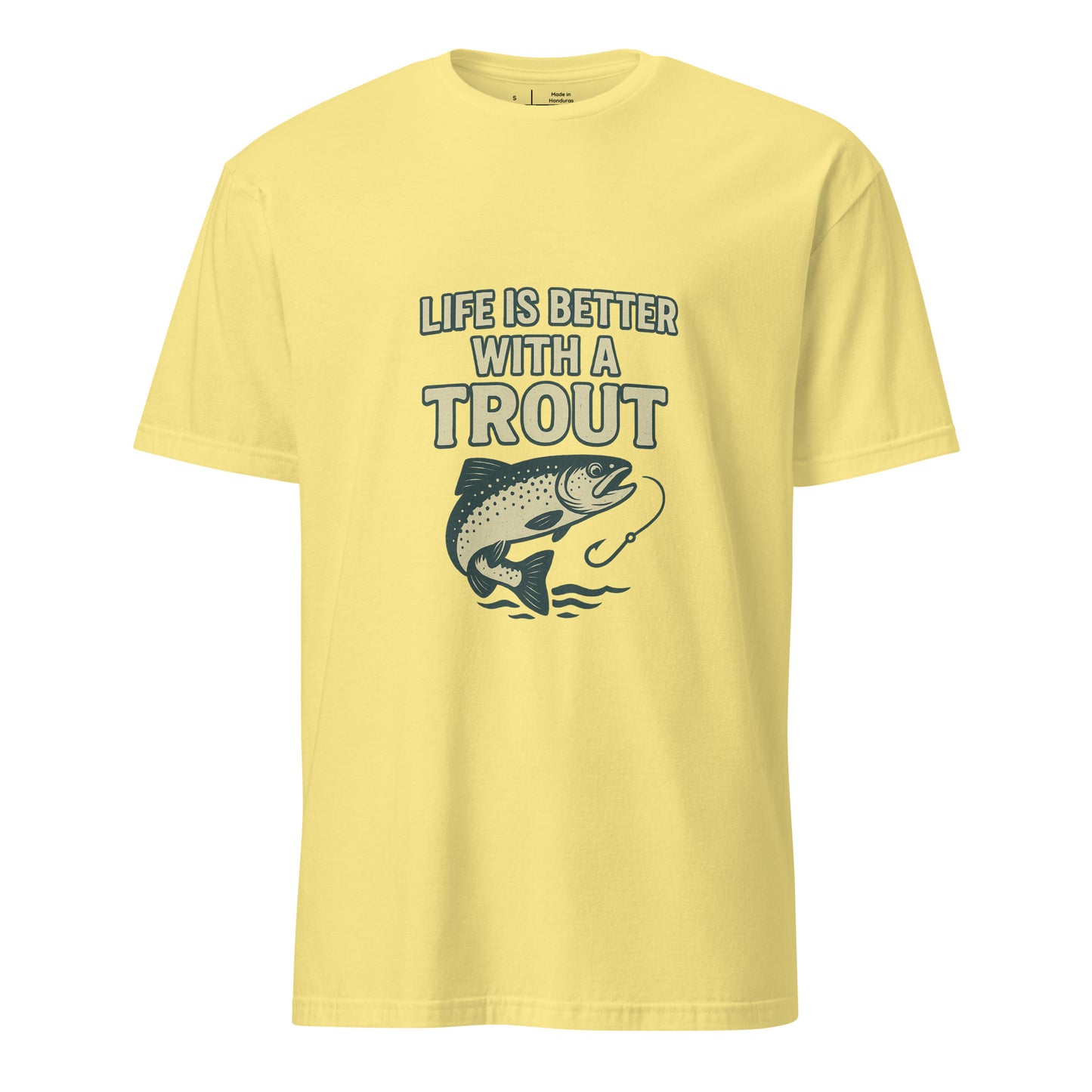 Life Is Better - Fishing Lover's - Short-Sleeve Unisex T-Shirt - Graphic Tee - Cornsilk - Front