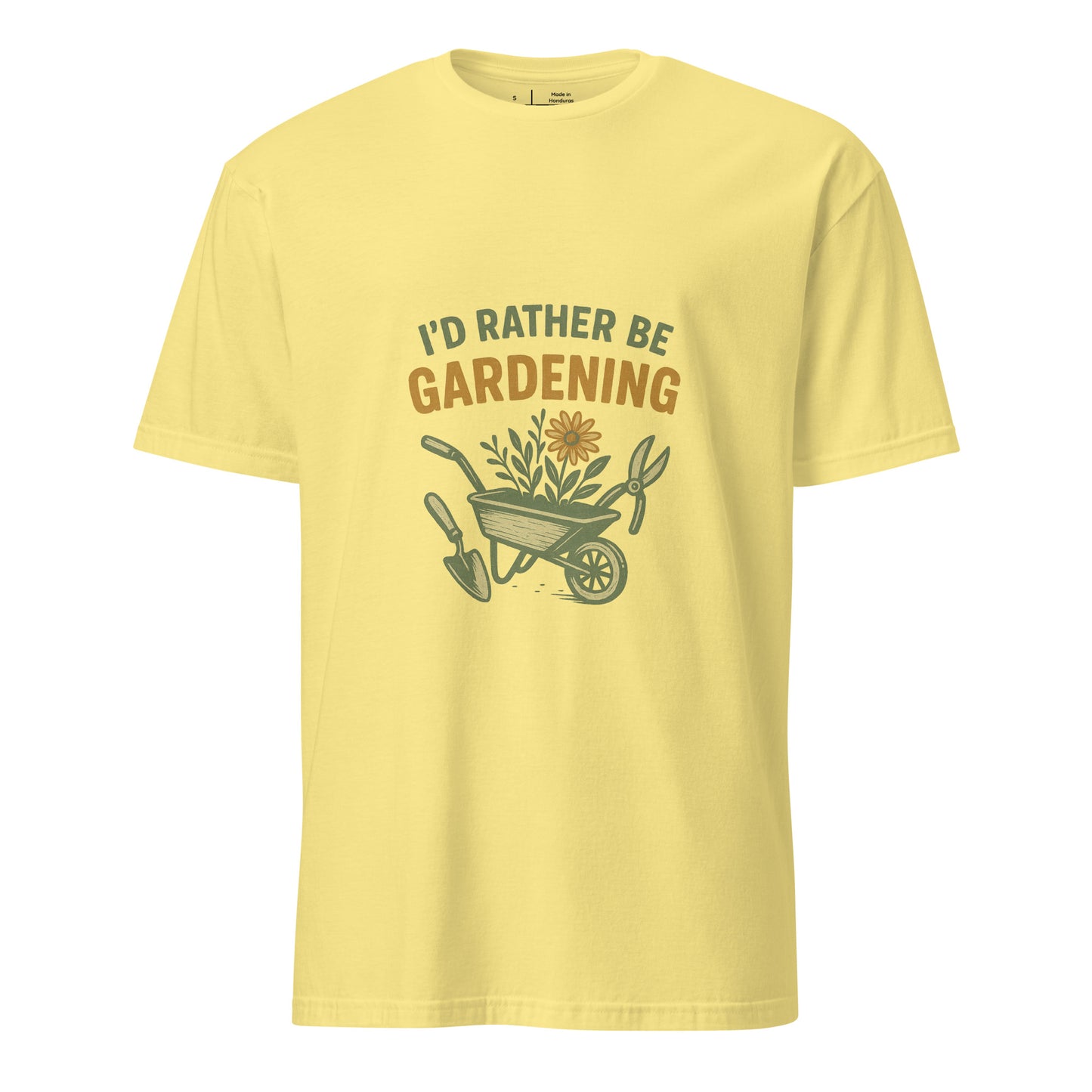 Rather Be Gardening - Plant Enthusiasts - Short-Sleeve Unisex T-Shirt - Graphic Tee - Cornsilk - Front