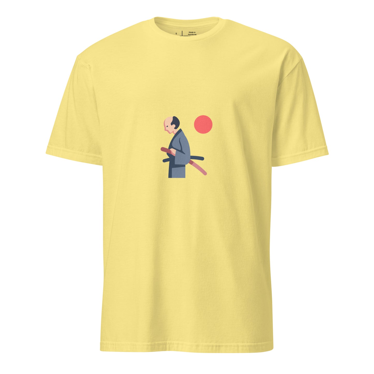 Samurai - Honour In Silence - Short-Sleeve Unisex T-Shirt - Graphic Tee - Cornsilk - Front 