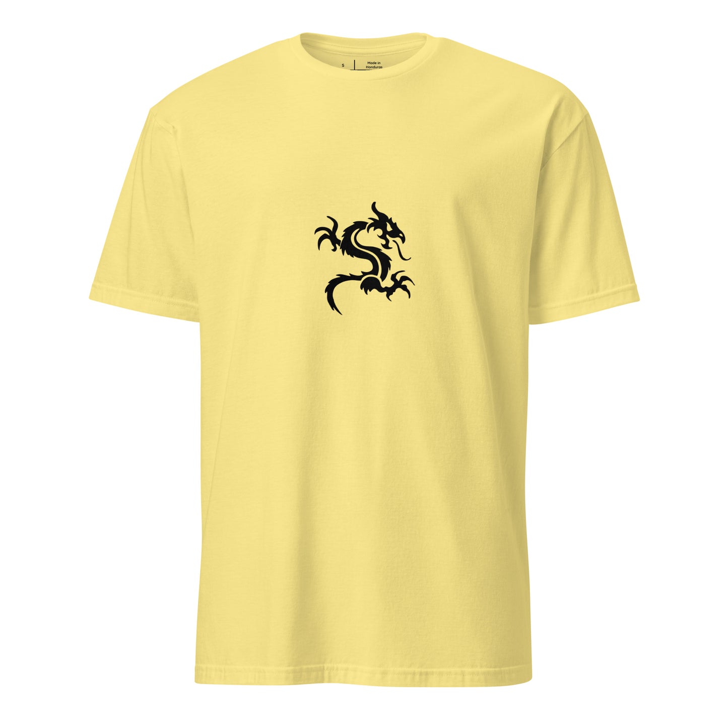 Dragon - Minimalist Tattoo Style - Short-Sleeve Unisex T-Shirt - Graphic Tee - Cornsilk - Front
