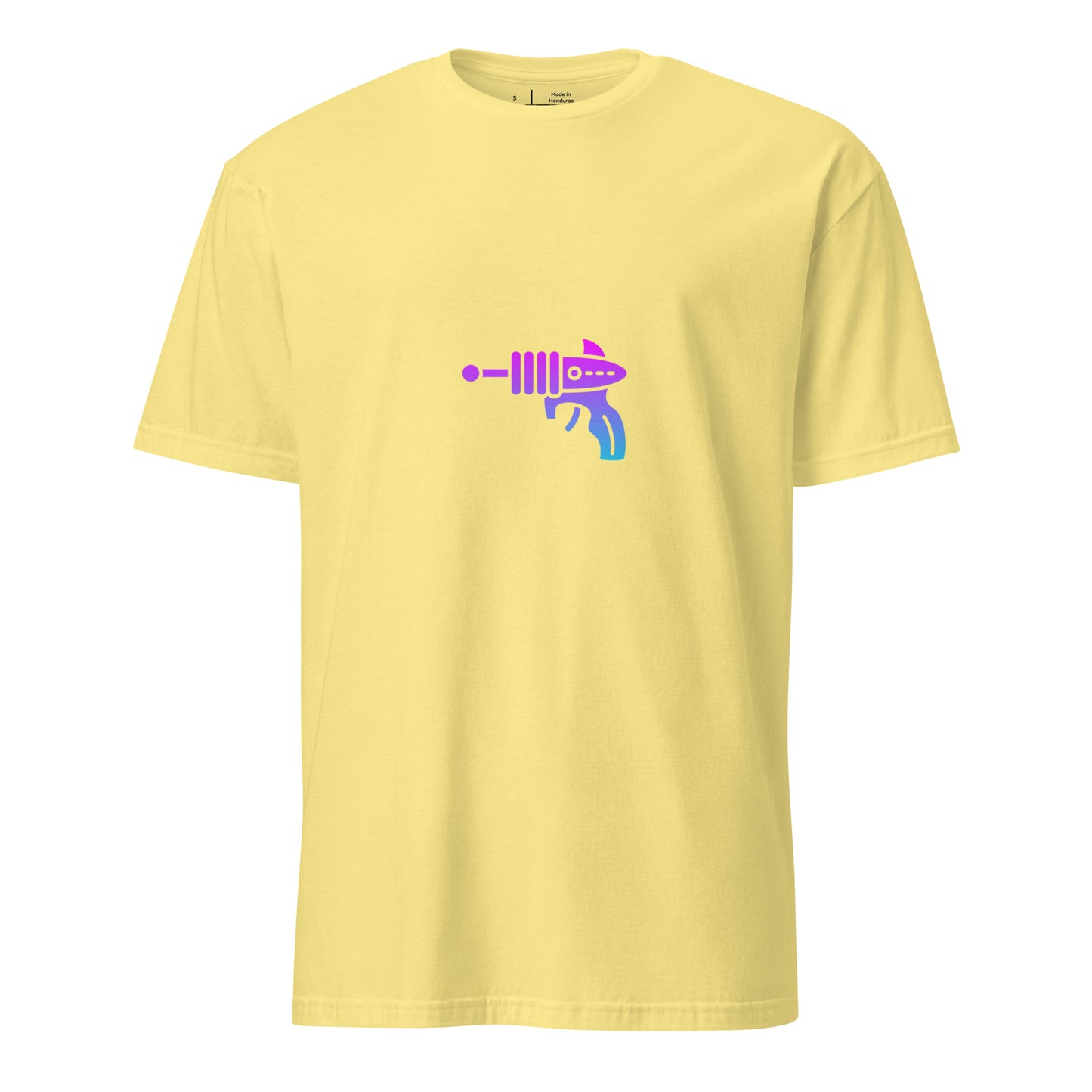 Ray Gun - Retro Sci-Fi Style - Short-Sleeve - Unisex T-Shirt - Graphic Tee - Cornsilk - Front