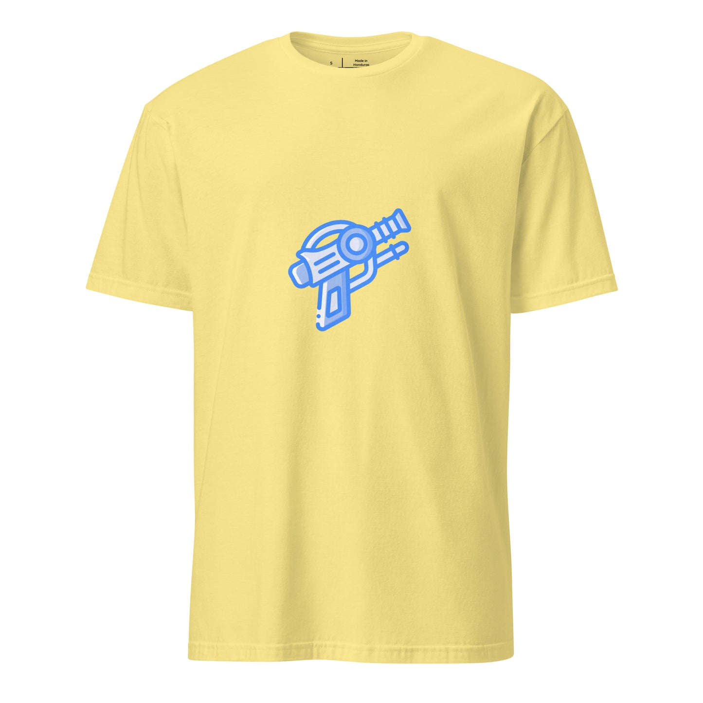 Sci-Fi Pistol - Neon Firepower - Short-Sleeve Unisex T-Shirt - Graphic Tee - Cornsilk - Front