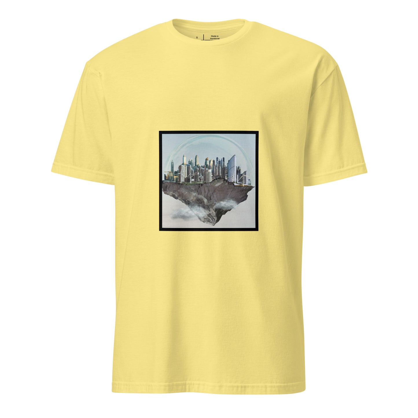 Utopia - City In The Clouds - Short-Sleeve Unisex T-Shirt - Graphic Tee - Cornsilk - Front