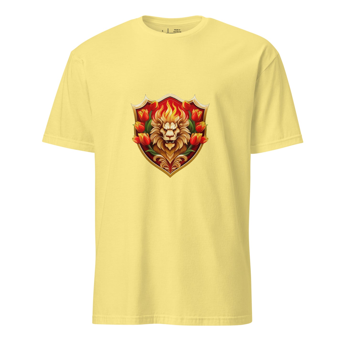 Lion Heart - Courage In Bloom - Short-Sleeve Unisex T-Shirt - Graphic Tee - Cornsilk - Front