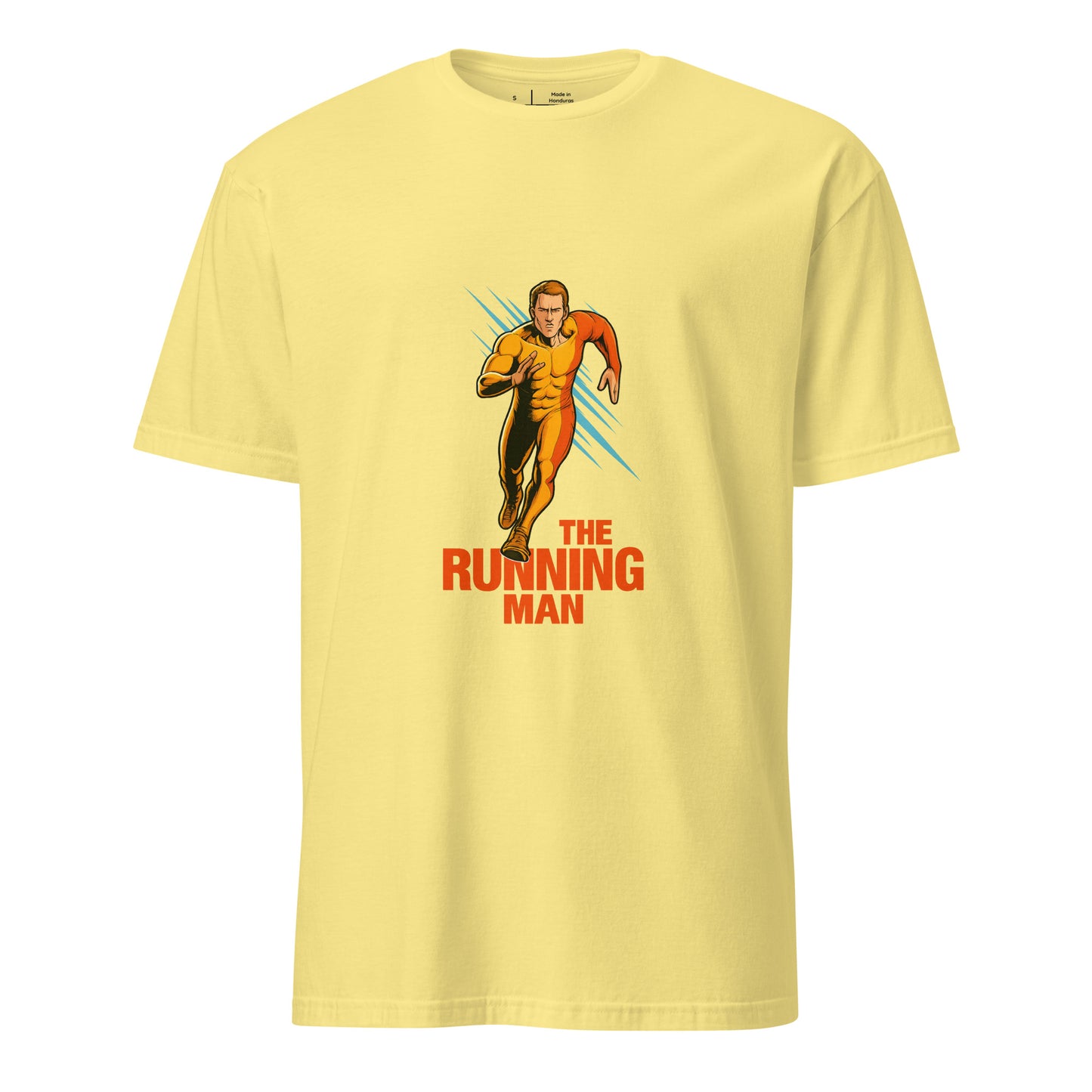 The Running Man – Retro Sci-Fi - Short-Sleeve Unisex T-Shirt - Graphic Tee - Cornsilk - Front