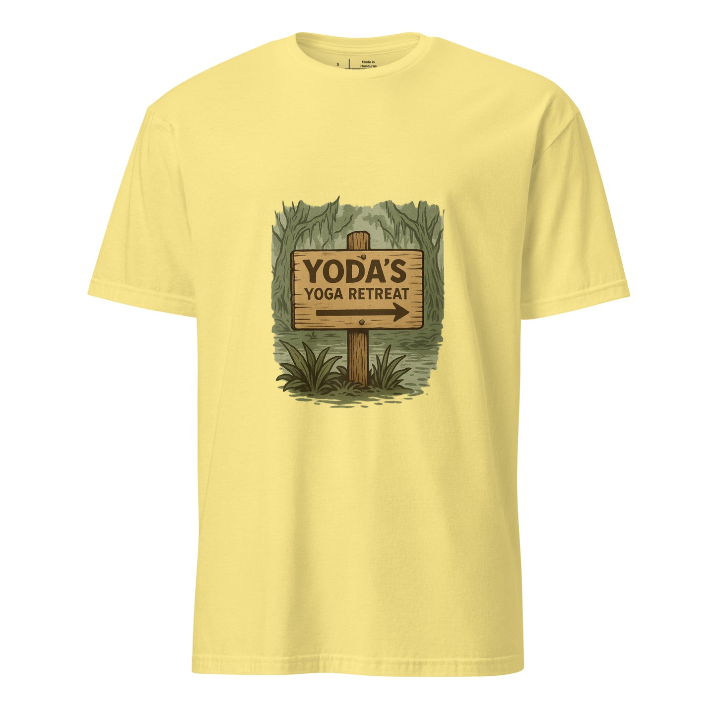 Yoda’s Yoga Retreat – Find Your Inner Force - Short-Sleeve Unisex T-Shirt - Graphic Tee - Cornsilk - Front
