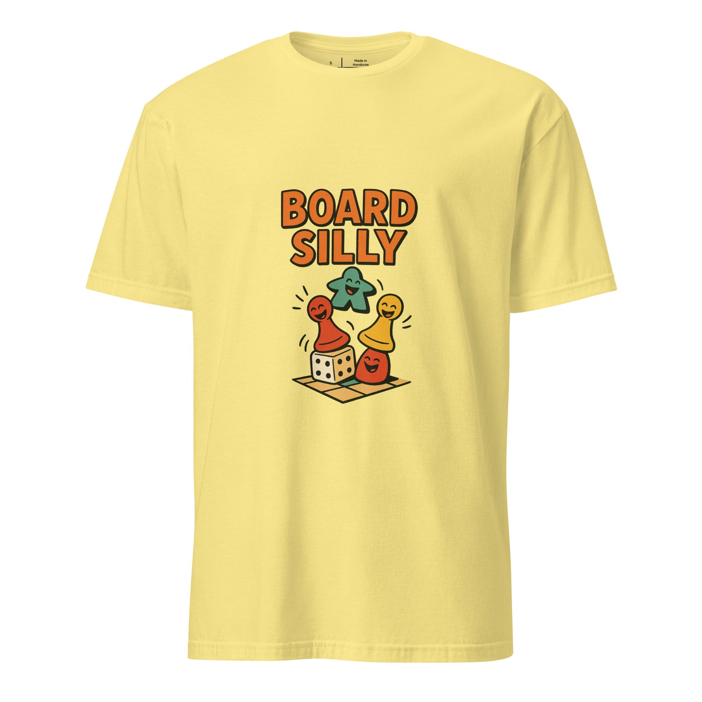 Board Silly – Ultimate Board Game - Short-Sleeve Unisex T-Shirt - Graphic Tee - Cornsilk - Front