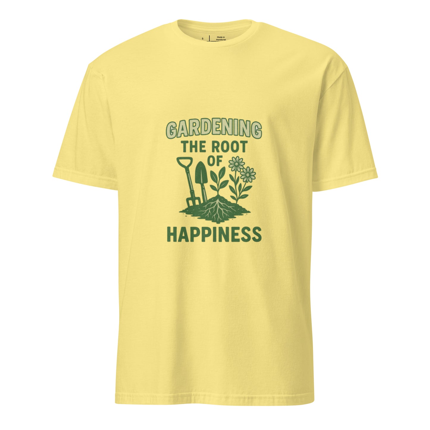 Root Of Happiness - Nature Lover’s - Short-Sleeve Unisex T-Shirt - Graphic Tee - Cornsilk - Front