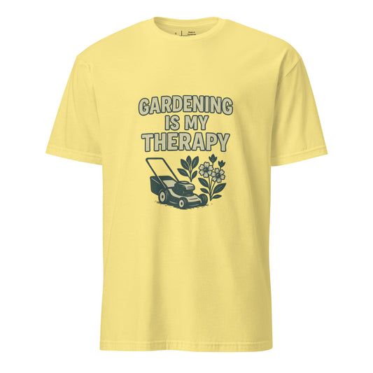 Gardening Is My Therapy - Relax & Replant - Short-Sleeve Unisex T-Shirt - Graphic Tee - Cornsilk - Front