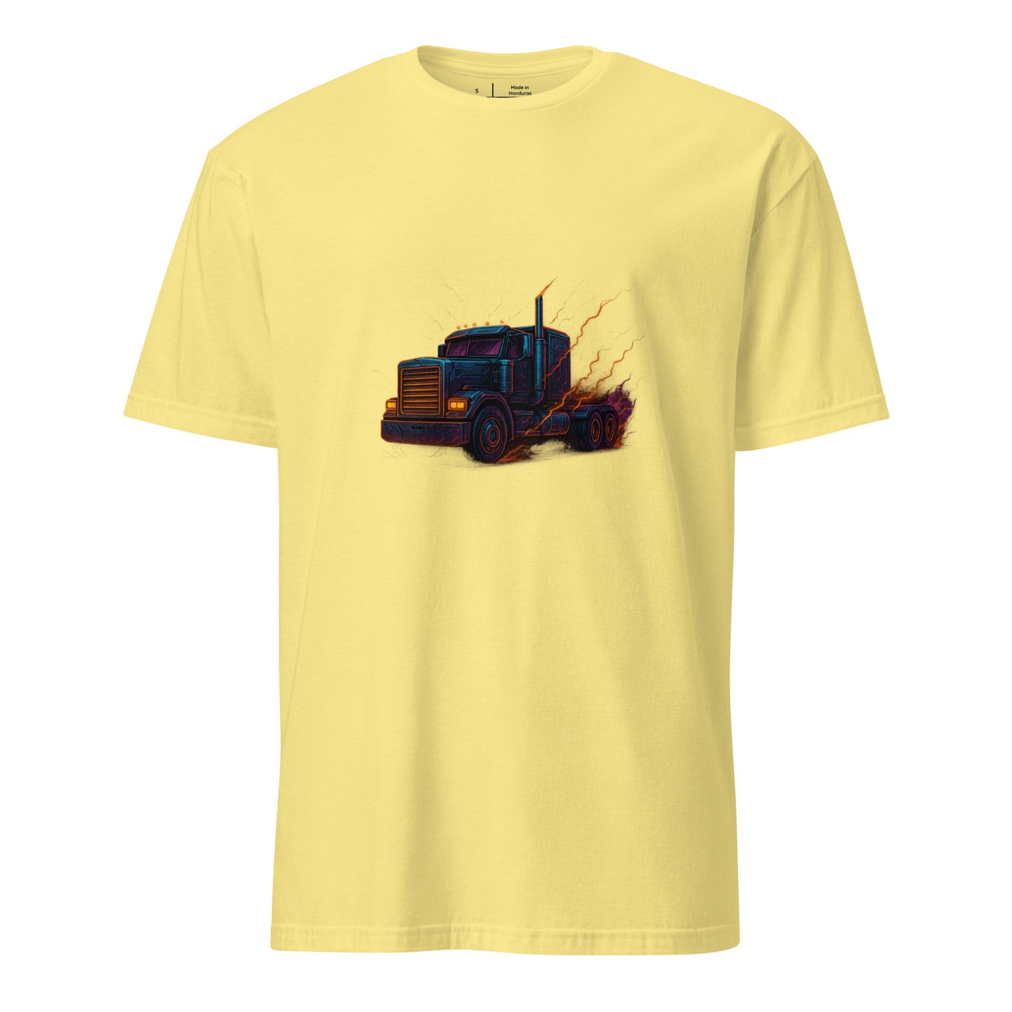 Vapor Turbo Truck – Neon Power - Short-Sleeve Unisex T-Shirt - Graphic Tee - Cornsilk - Front