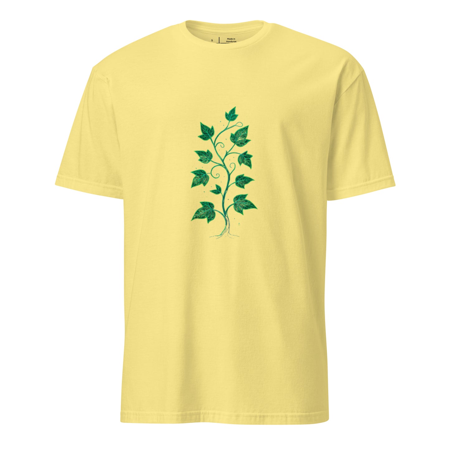 Techno Ivy Vines – Nature Rewired - Short-Sleeve Unisex T-Shirt - Graphic Tee - Cornsilk - Front
