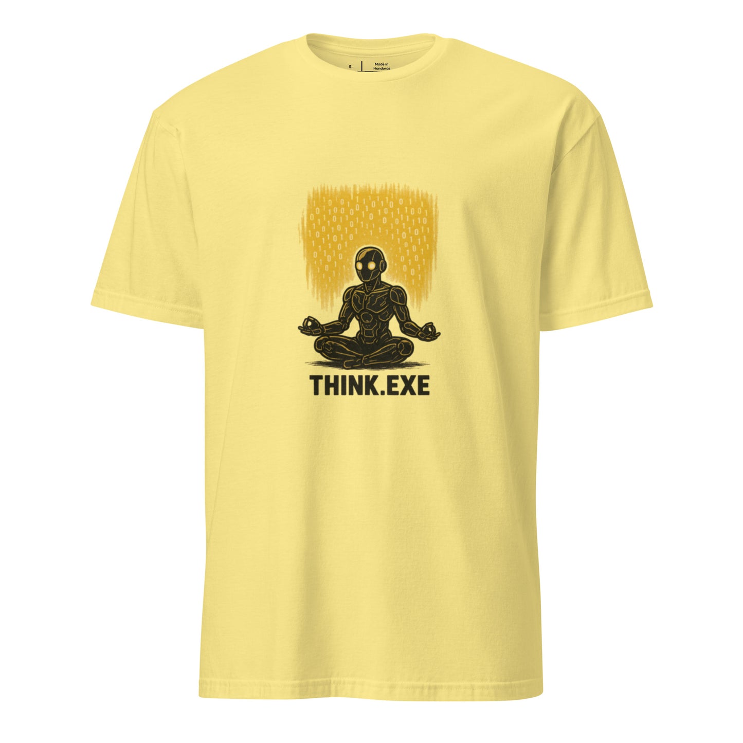 Think.exe – Cyber Meditation - Short-Sleeve Unisex T-Shirt - Graphic Tee -Cornsilk - Front