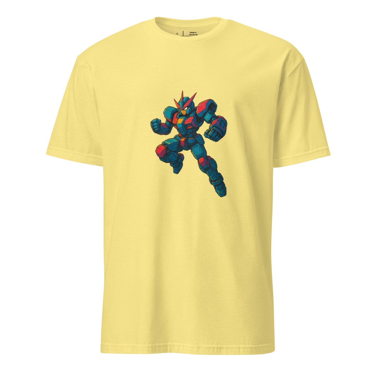 Neon Overdrive Mk-09 - Mecha Warrior - Short-Sleeve Unisex T-Shirt - Graphic Tee - Cornsilk - Front