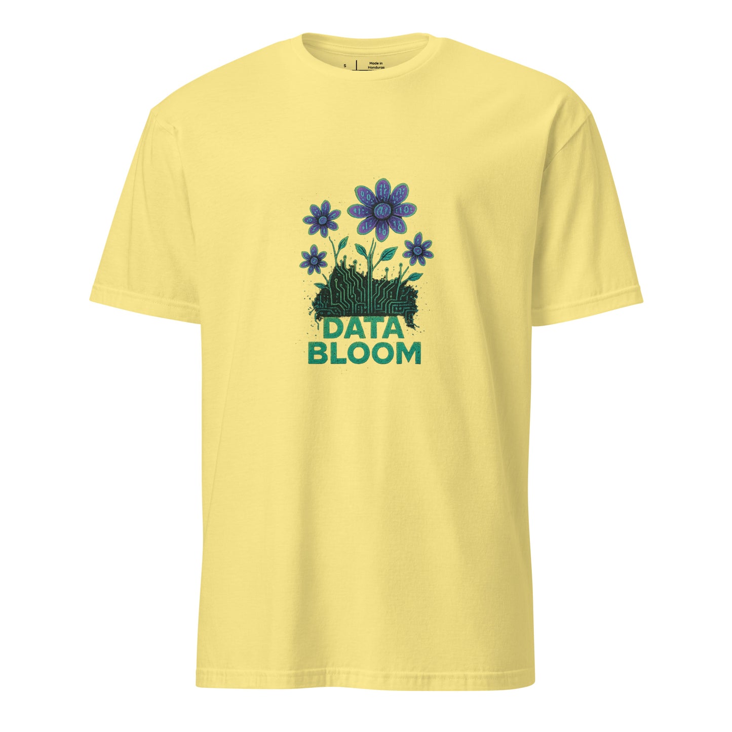 Data Bloom - Digital Fusion - Short-Sleeve Unisex T-Shirt - Graphic Tee - Cornsilk - Front