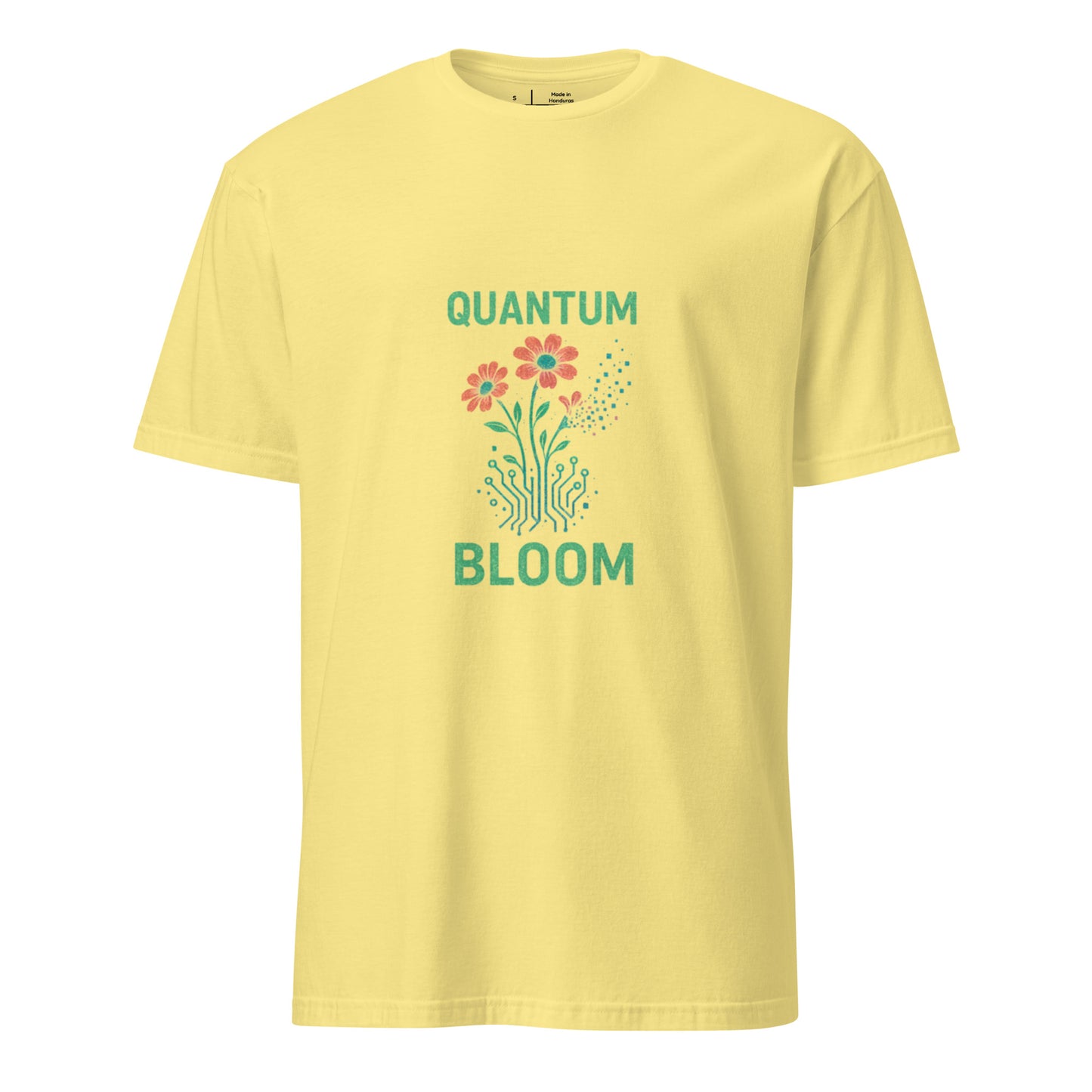 Quantum Bloom - Cyber Growth - Short-Sleeve Unisex T-Shirt - Graphic Tee - Cornsilk - Front