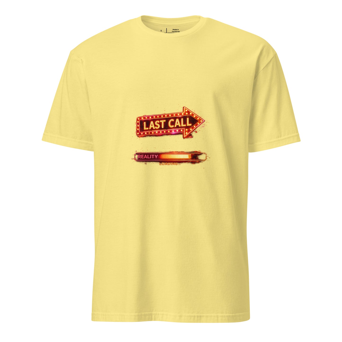 Last Call For Reality – Cyber Nightlife - Short-Sleeve Unisex T-Shirt - Graphic tee - Cornsilk - Front