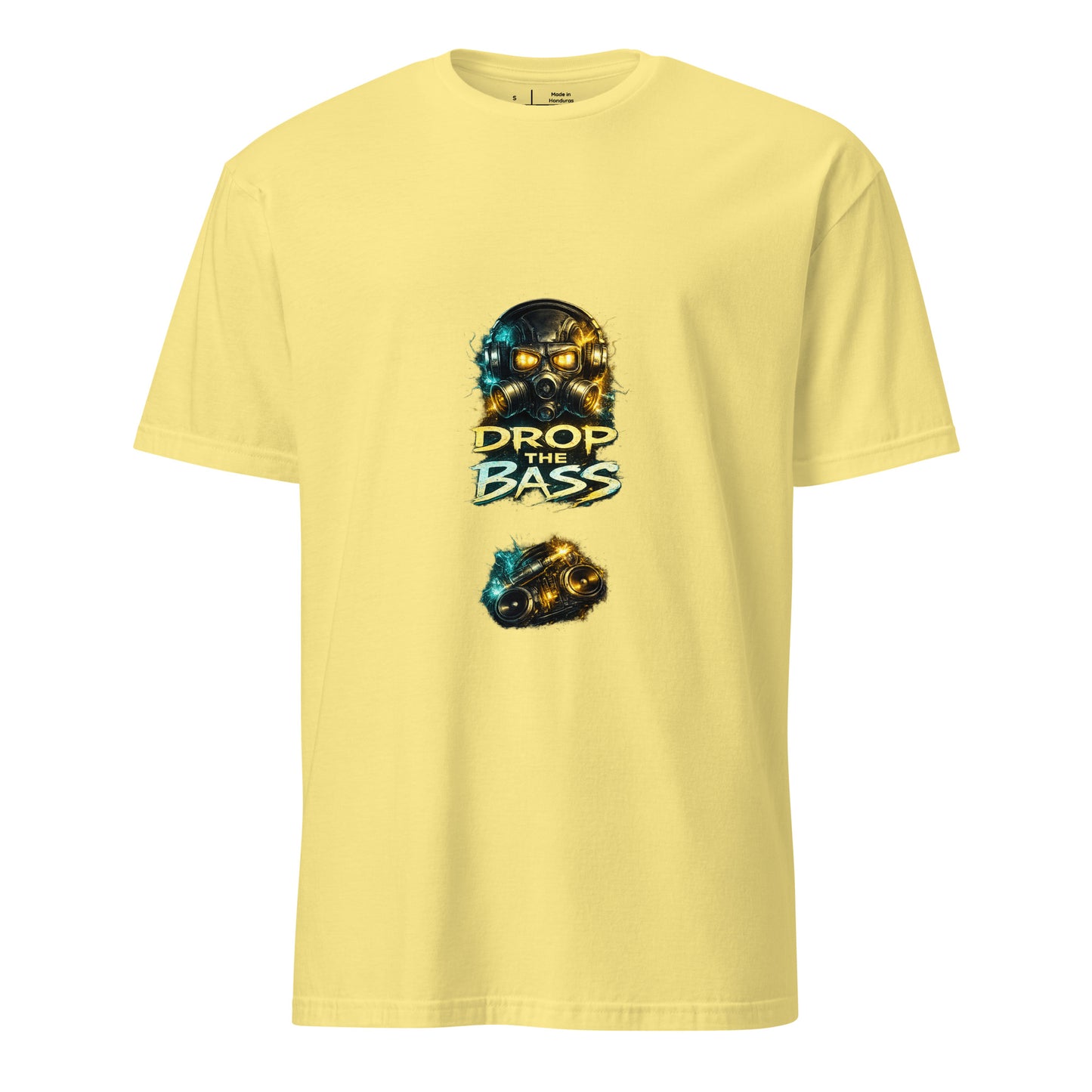 Drop The Bass – Neon Rave - Short-Sleeve Unisex T-Shirt - Graphic Tee - Cornsilk - Front
