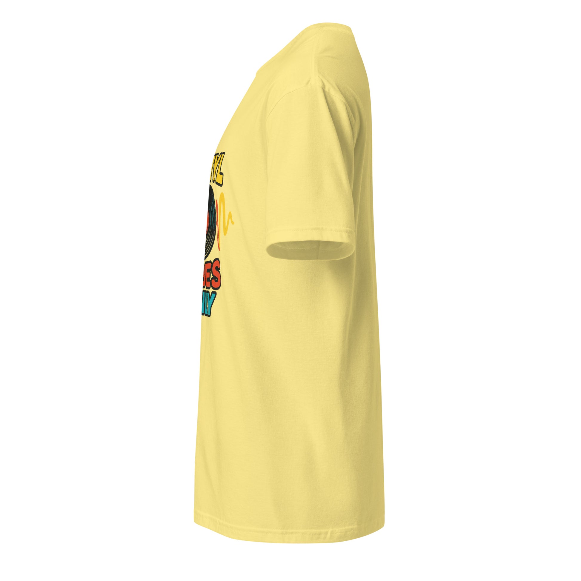 Vinyl Vibes Only - Retro Music Lover - Short-Sleeve Unisex T-Shirt - Graphic Tee - Cornsilk - Left side