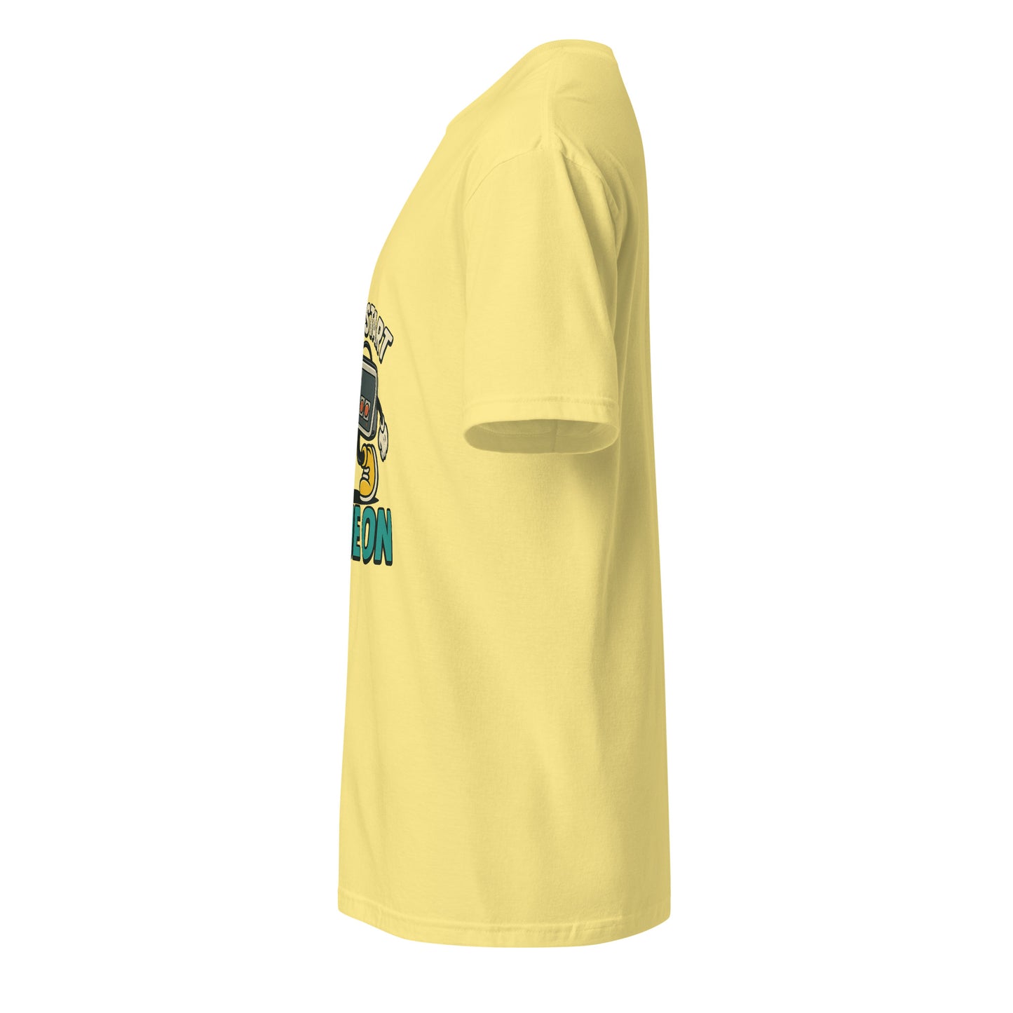 Press Start - Retro Gamer - Short-Sleeve T-Shirt - Graphic Tee - Cornsilk - Left side