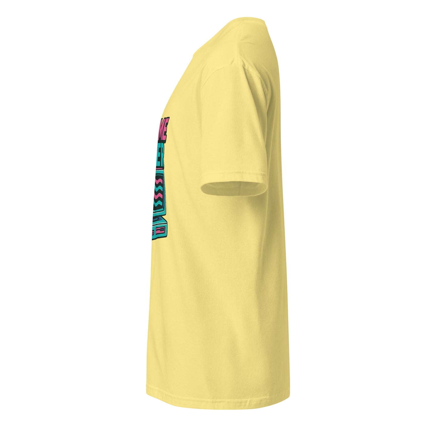 Game Over - Retro Gamer Glitch - Short-Sleeve Unisex T-Shirt - Graphic Tee - Cornsilk - Left side