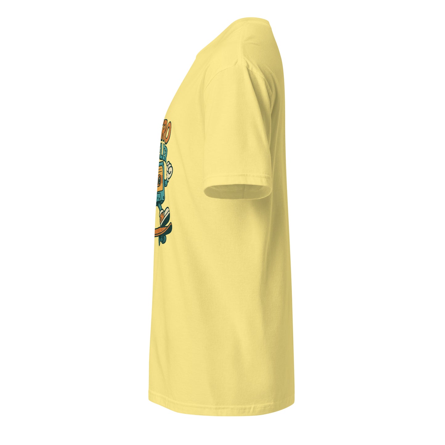 Retro Reveler - Nostalgic Nod - Short-Sleeve Unisex T-Shirt - Graphic Tee - Cornsilk - Left side