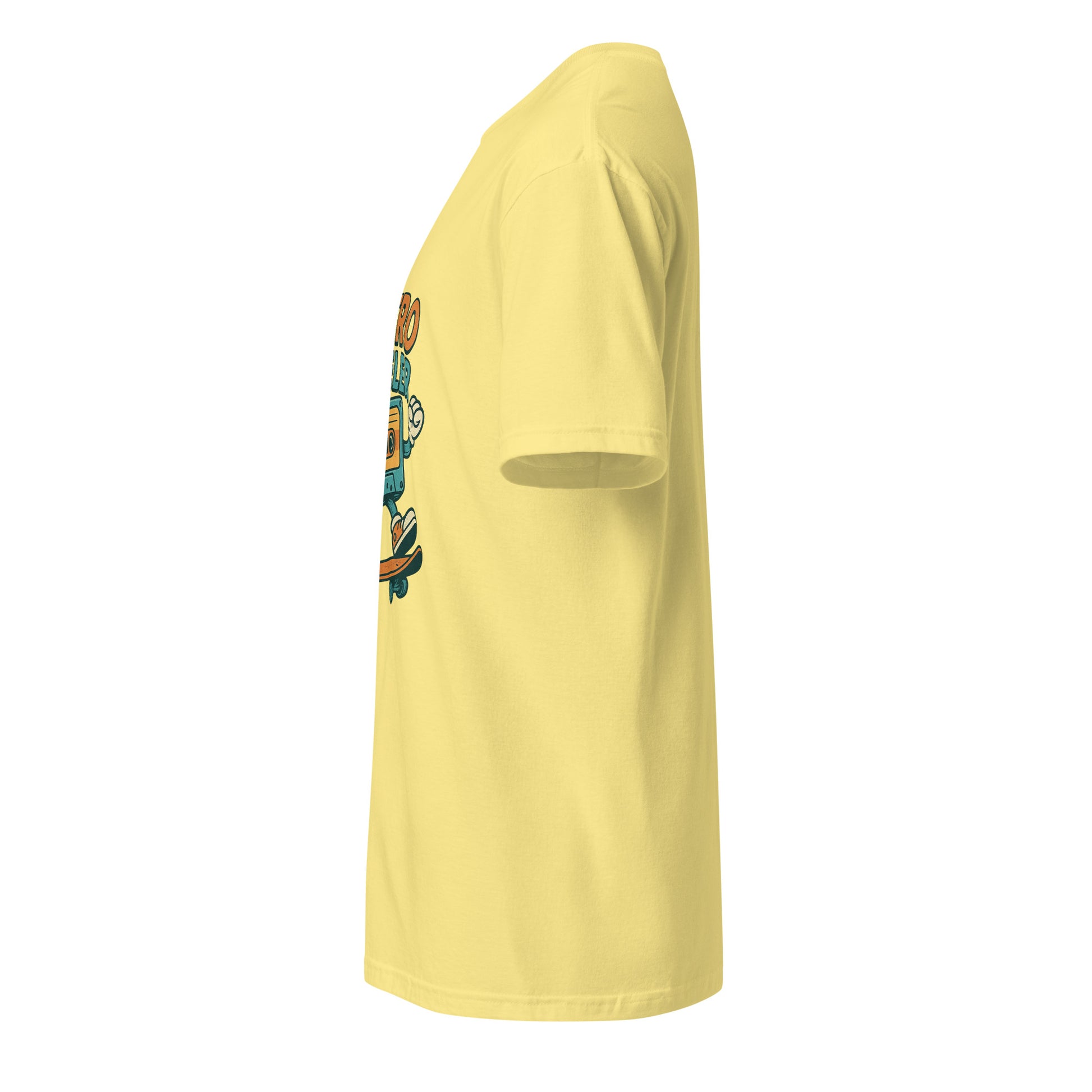 Retro Reveler - Nostalgic Nod - Short-Sleeve Unisex T-Shirt - Graphic Tee - Cornsilk - Left side
