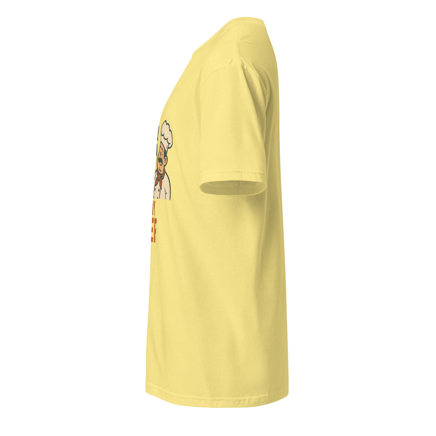 Never Trust A Skinny Chef - Kitchen Truth - Short-Sleeve Unisex T-Shirt - Graphic Tee - Cornsilk - Left side