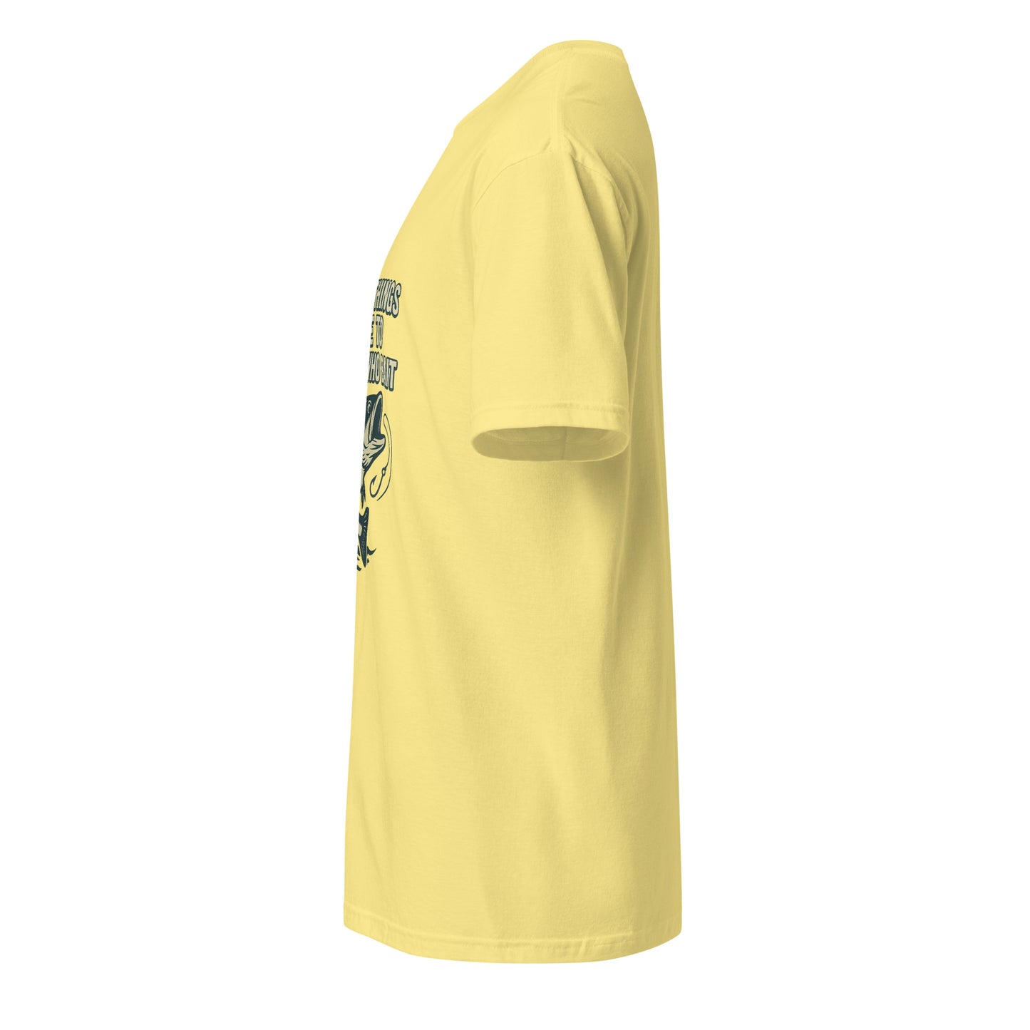 Good Things - Fishing Whitty Saying - Short-Sleeve Unisex T-Shirt - Graphic Tee - Cornsilk - Left side