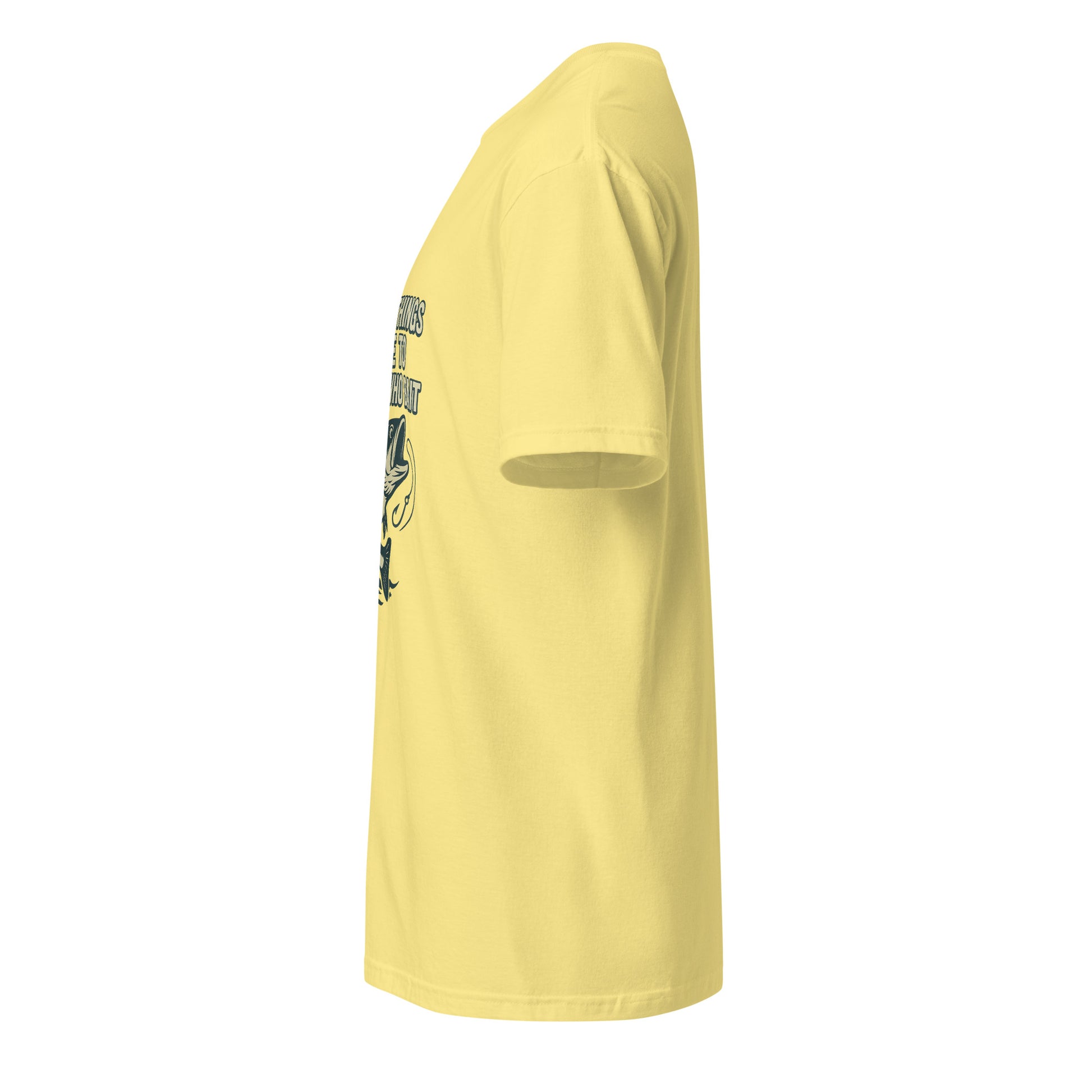 Good Things - Fishing Whitty Saying - Short-Sleeve Unisex T-Shirt - Graphic Tee - Cornsilk - Left side
