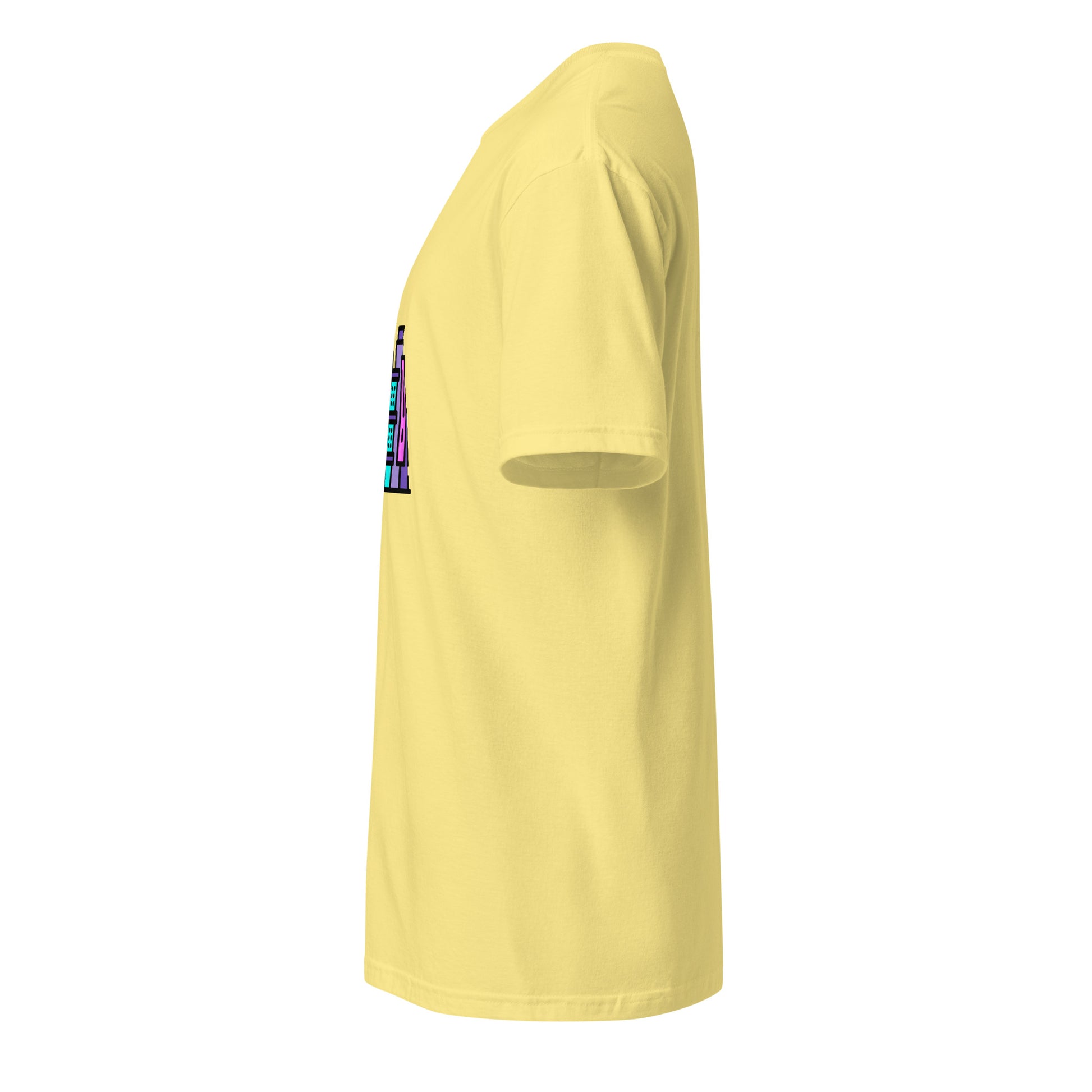 Cyber City - Neon City Dreams - Short-Sleeve Unisex T-Shirt - Graphic Tee - Cornsilk - Left side