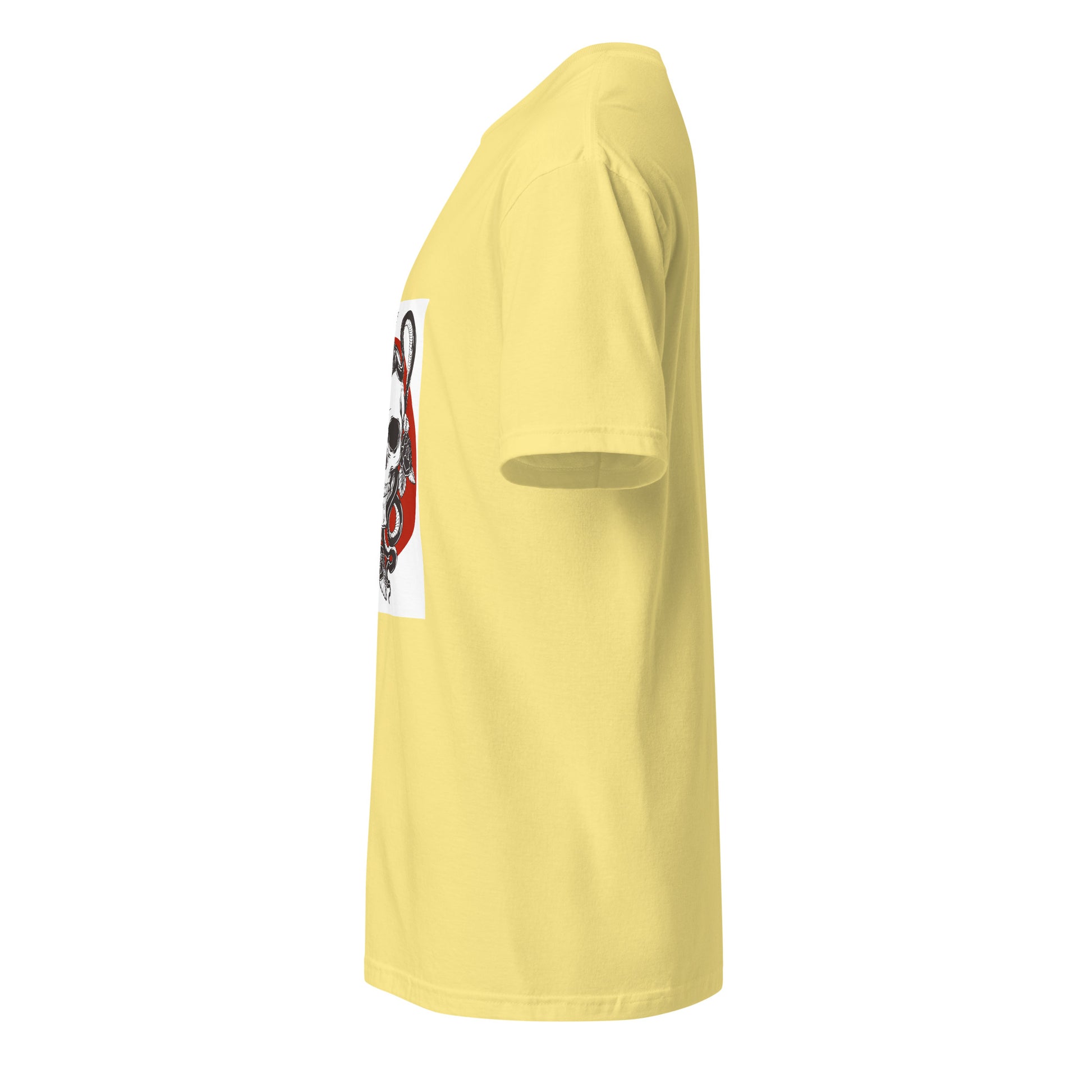 Serpent Skull - Striking Shadows - Short-Sleeve Unisex T-Shirt - Graphic Tee - Cornsilk - Left side