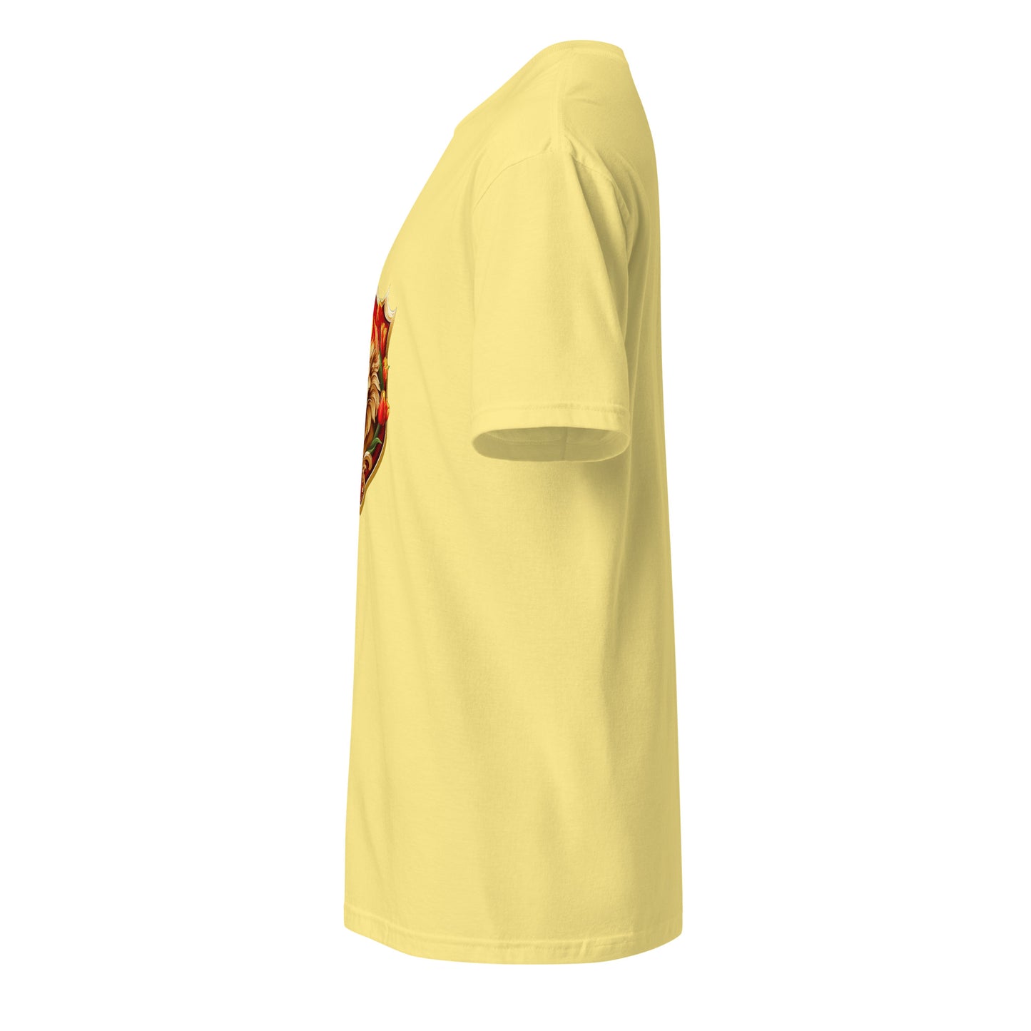 Lion Heart - Courage In Bloom - Short-Sleeve Unisex T-Shirt - Graphic Tee - Cornsilk - Left side