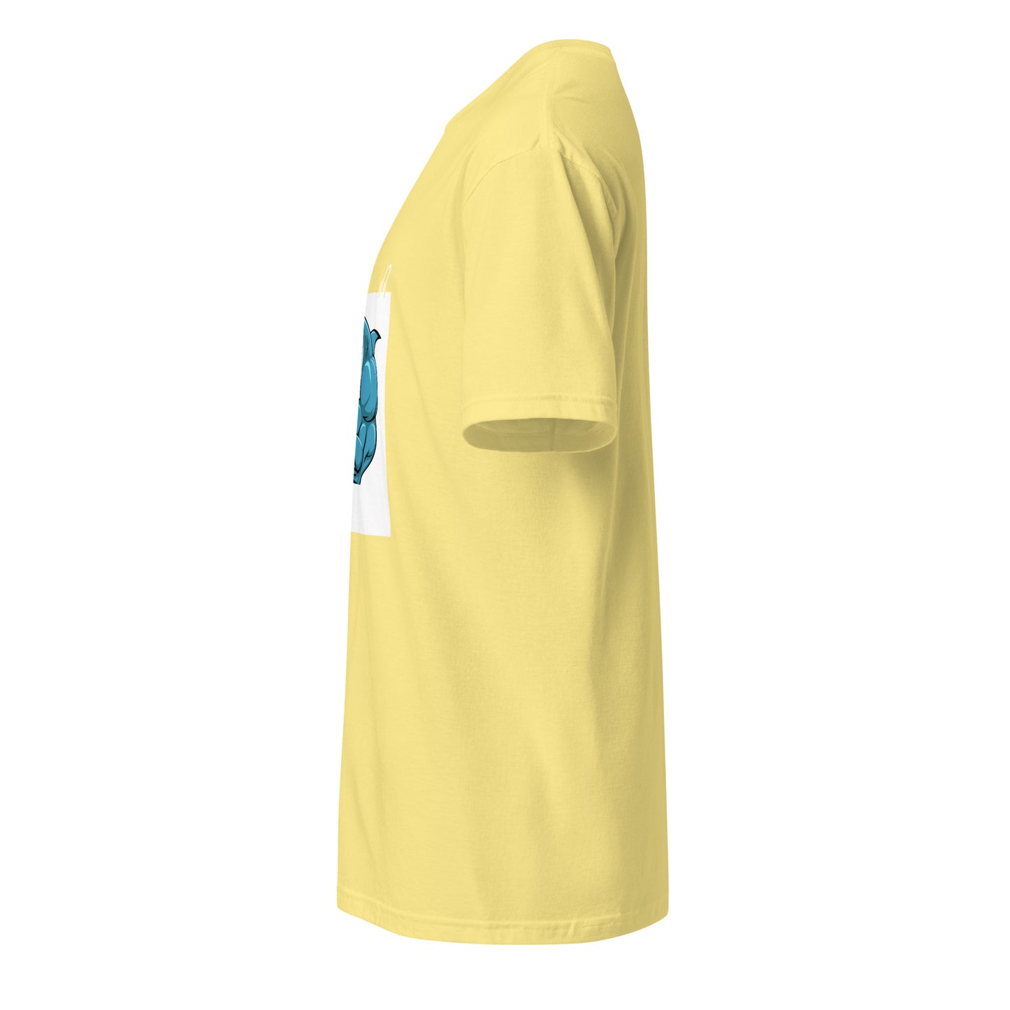Muscle Shark - Flexin Underwater - Short-Sleeve Unisex T-Shirt - Graphic Tee - Cornsilk - Left side