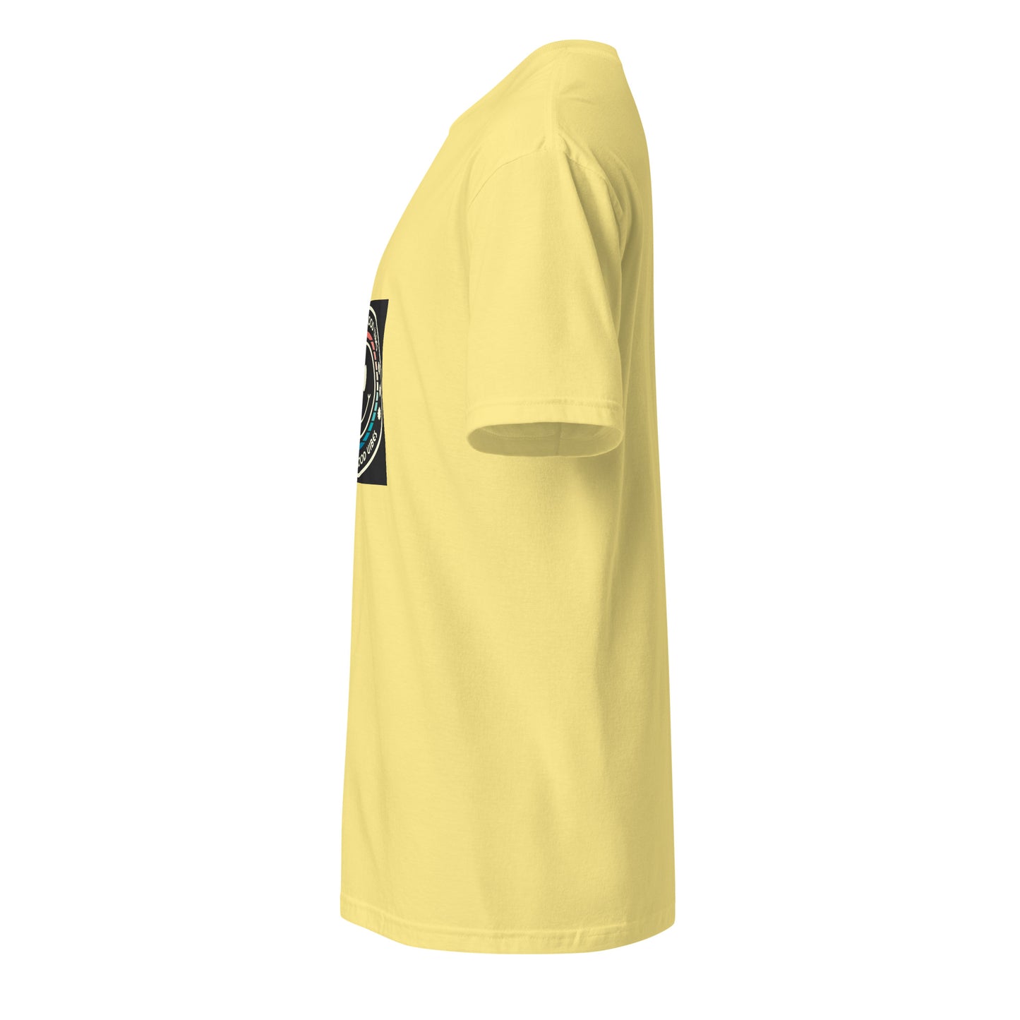 Good Vibes - Smiley Festival Energy - Short-Sleeve Unisex T-Shirt - Graphic Tee - Cornsilk - Left side